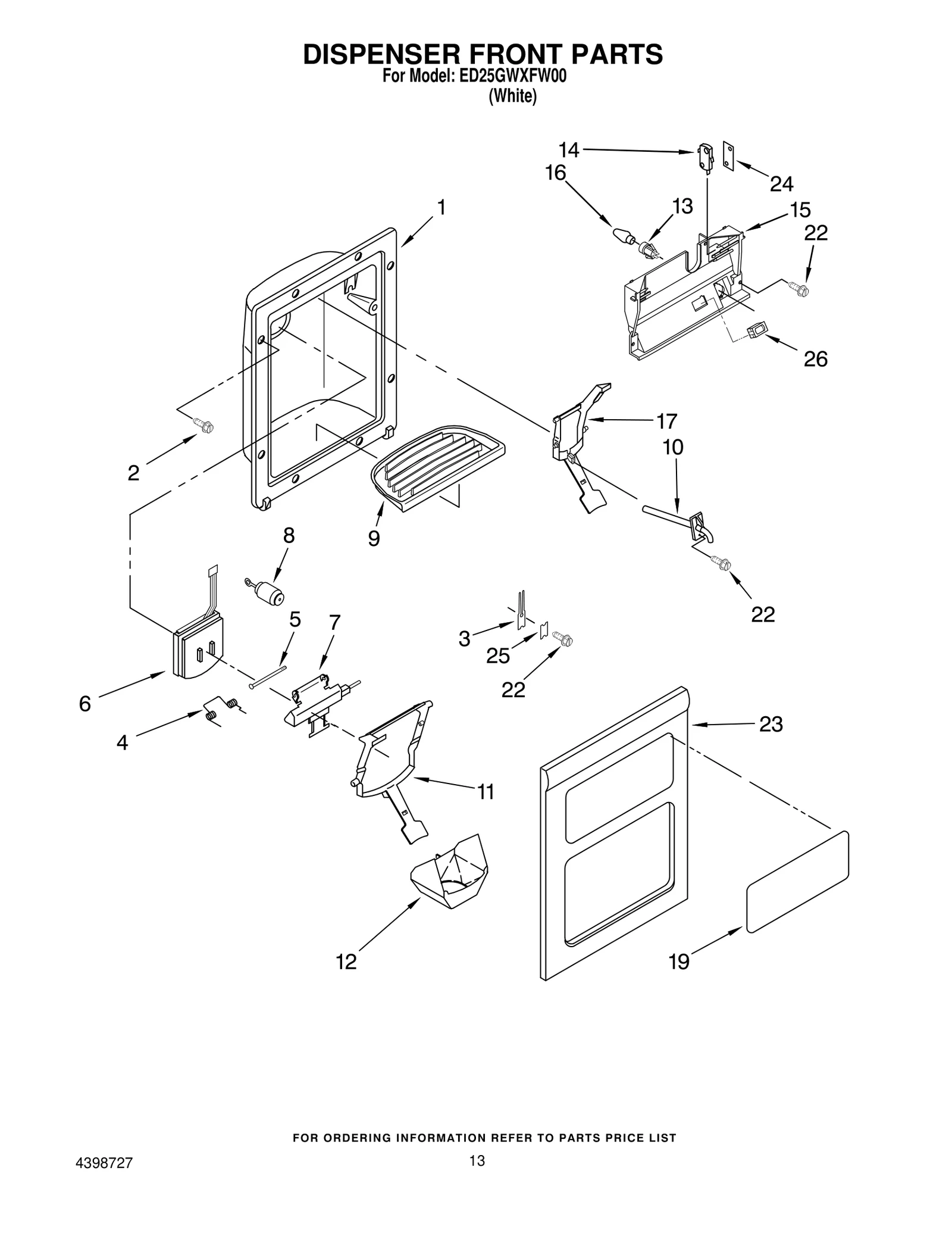 DISPENSER FRONT PARTS