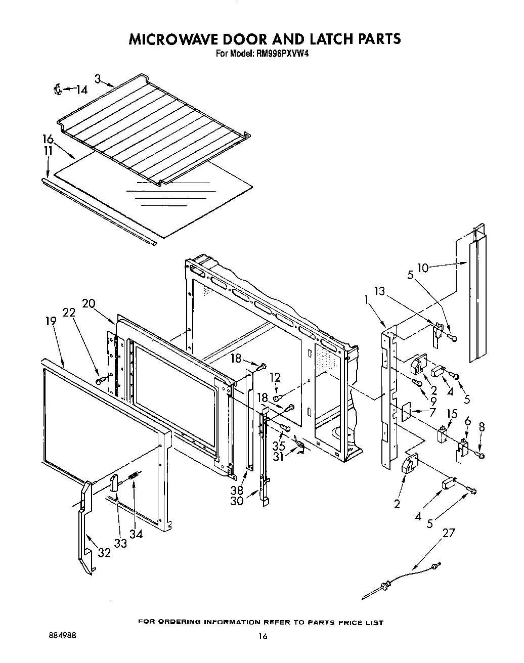 10 - MICROWAVE DOOR AND LATCH, OPTIONAL