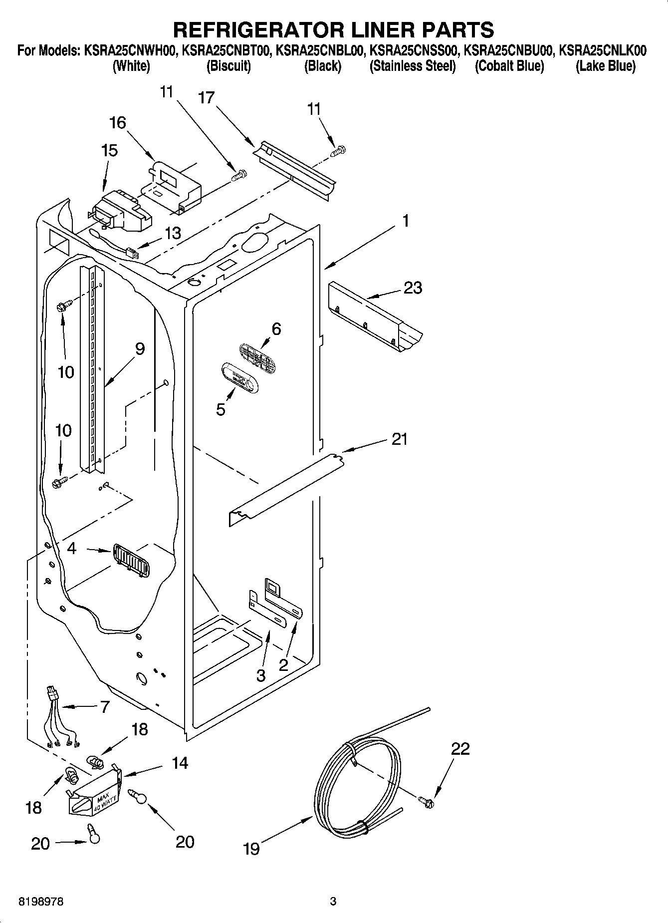 02 - REFRIGERATOR LINER PARTS