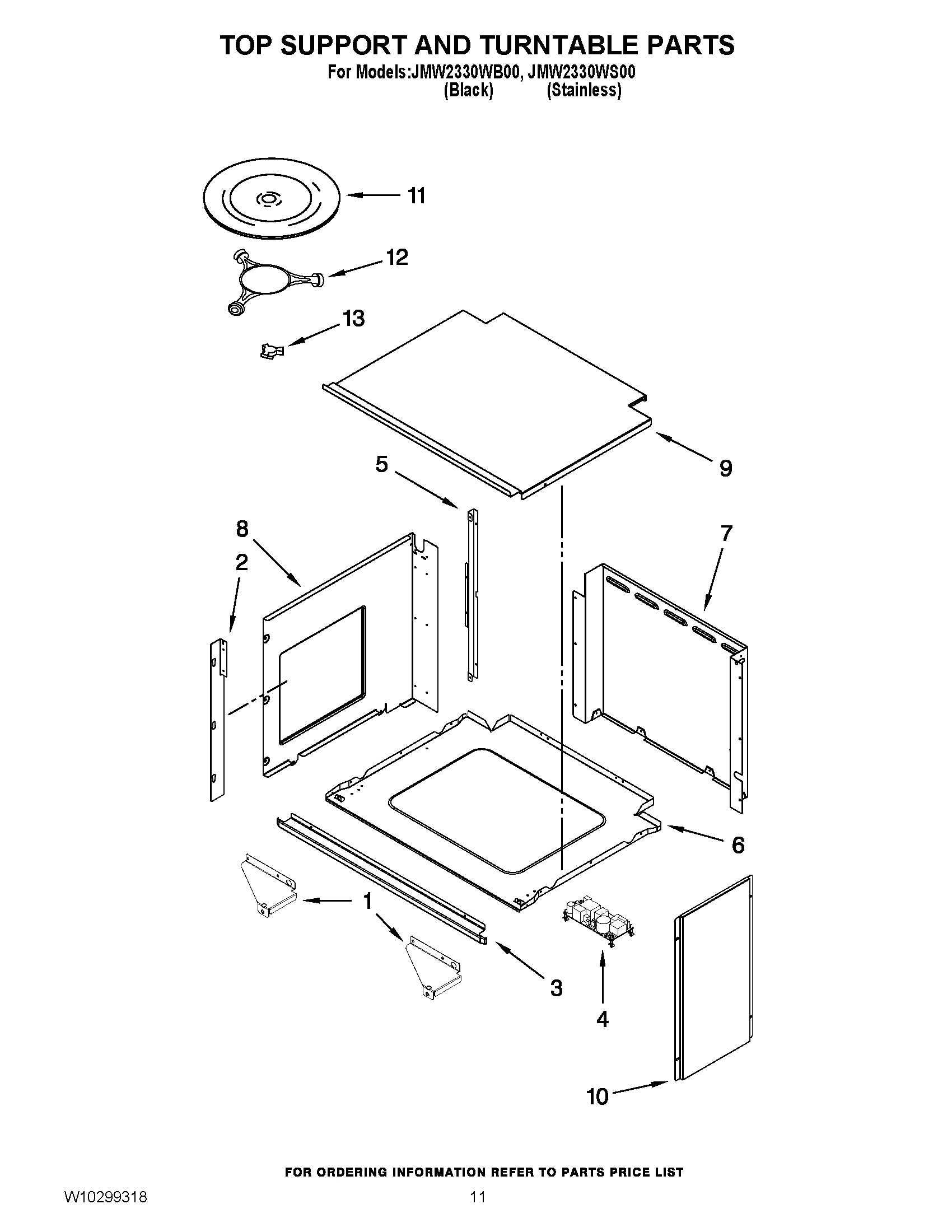 08 - TOP SUPPORT AND TURNTABLE PARTS