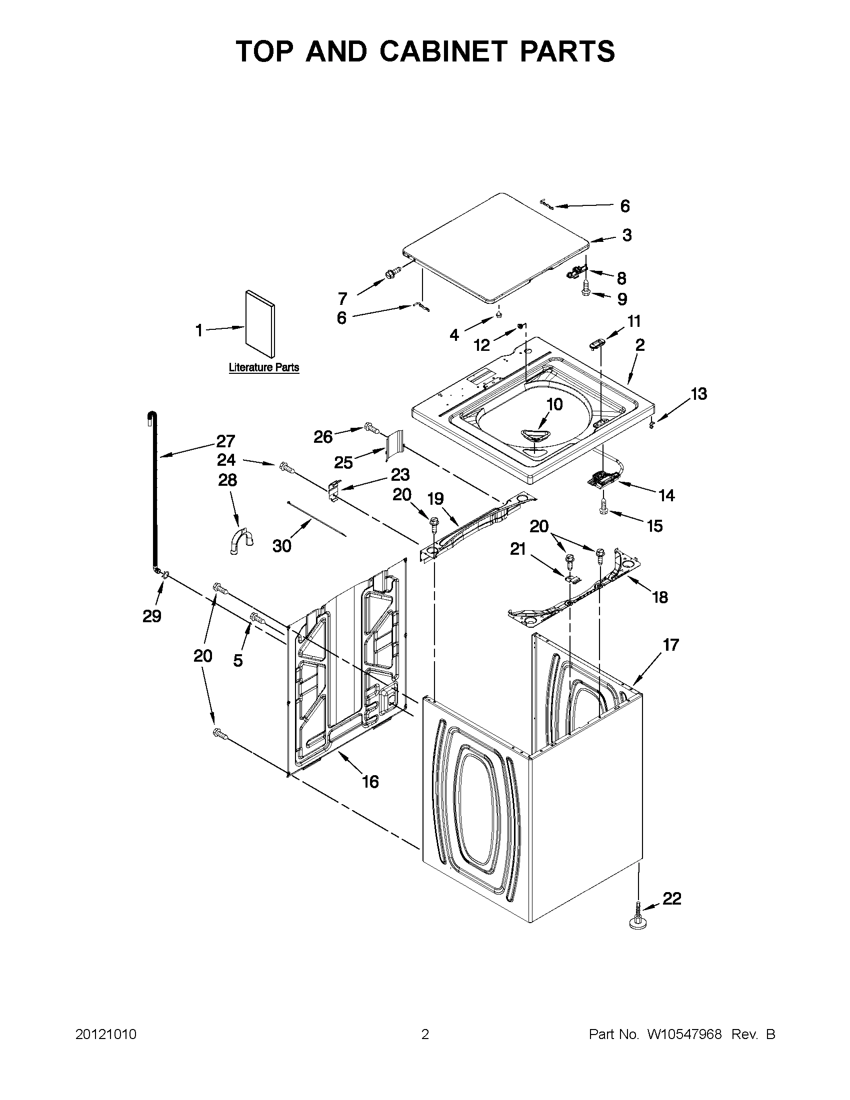 01 - TOP AND CABINET PARTS