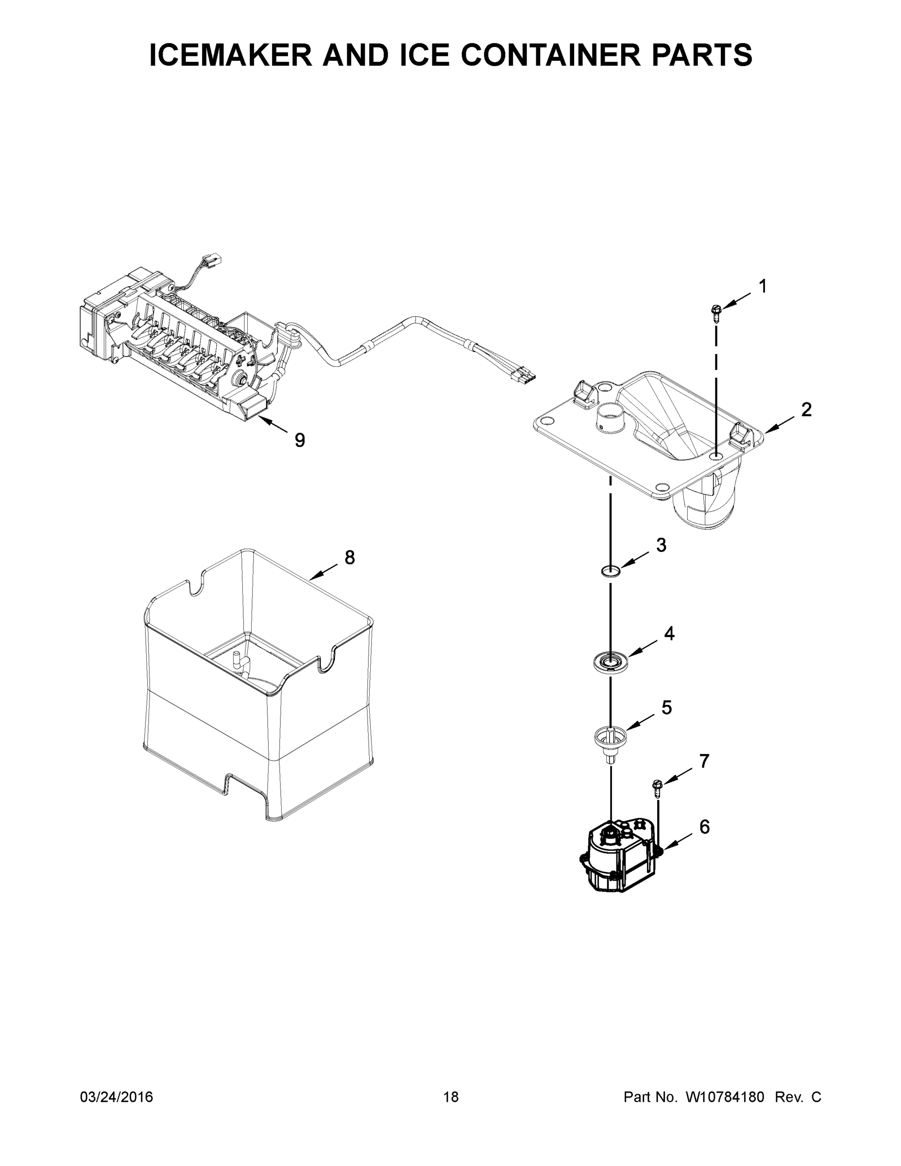 10 - ICEMAKER AND ICE CONTAINER PARTS