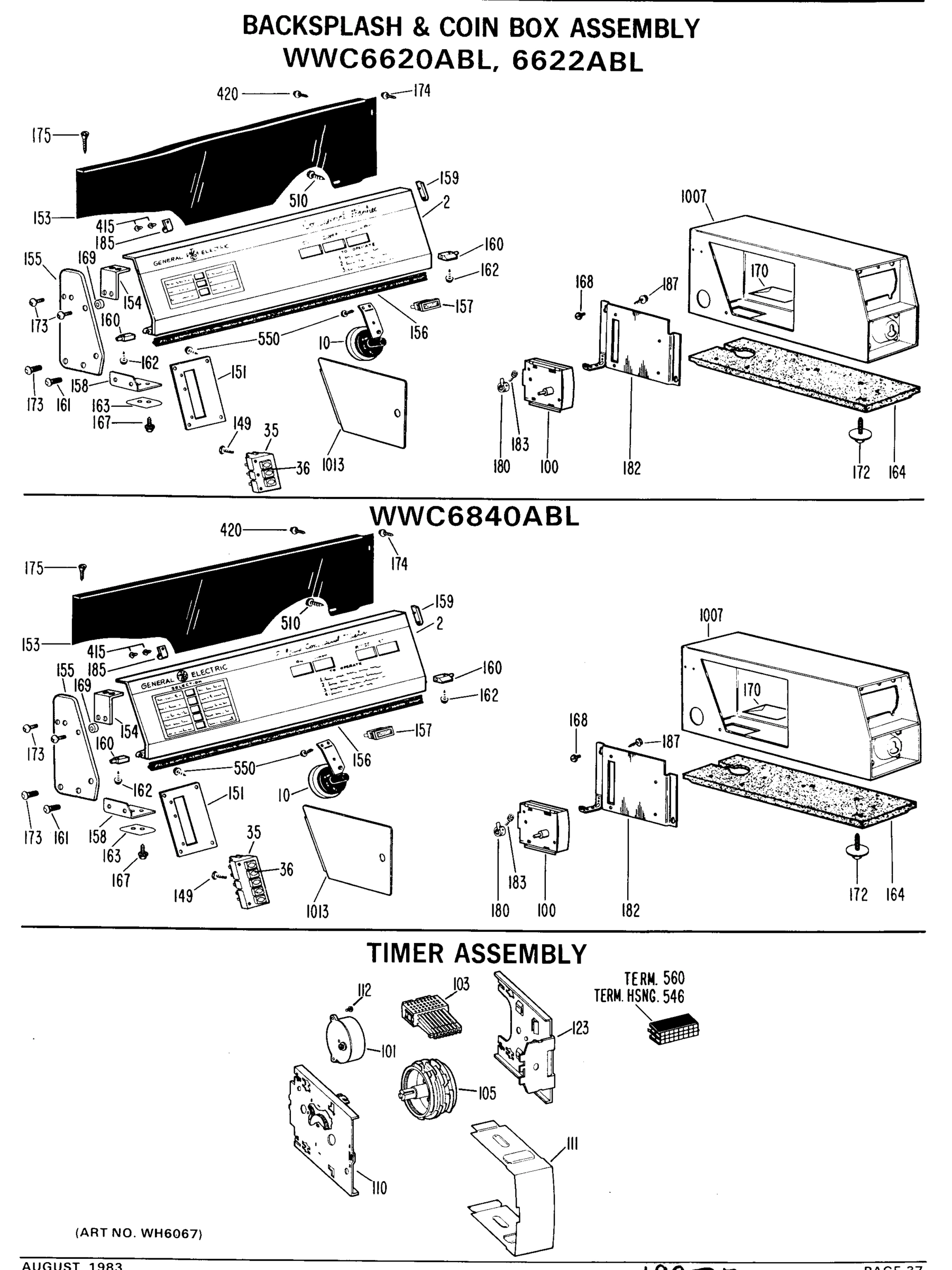 BACKSPLASH & COIN BOX ASSEMBLY