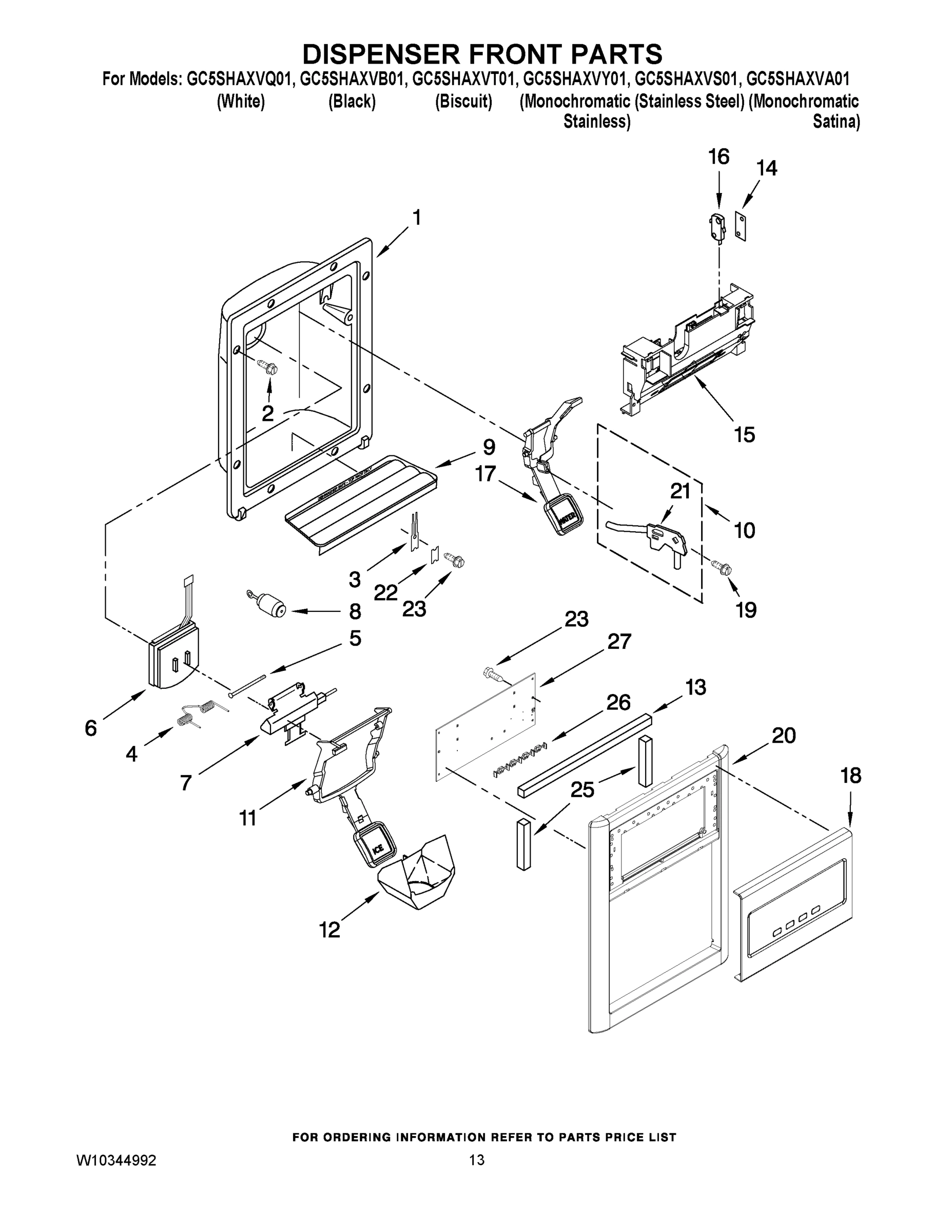 08 - DISPENSER FRONT PARTS