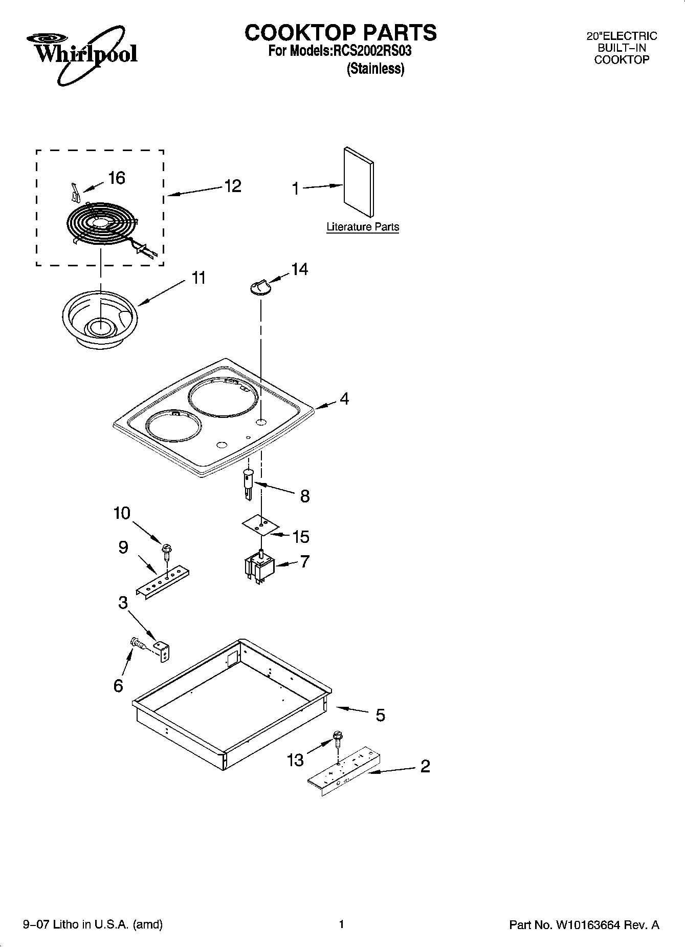01 - COOKTOP PARTS, OPTIONAL PARTS