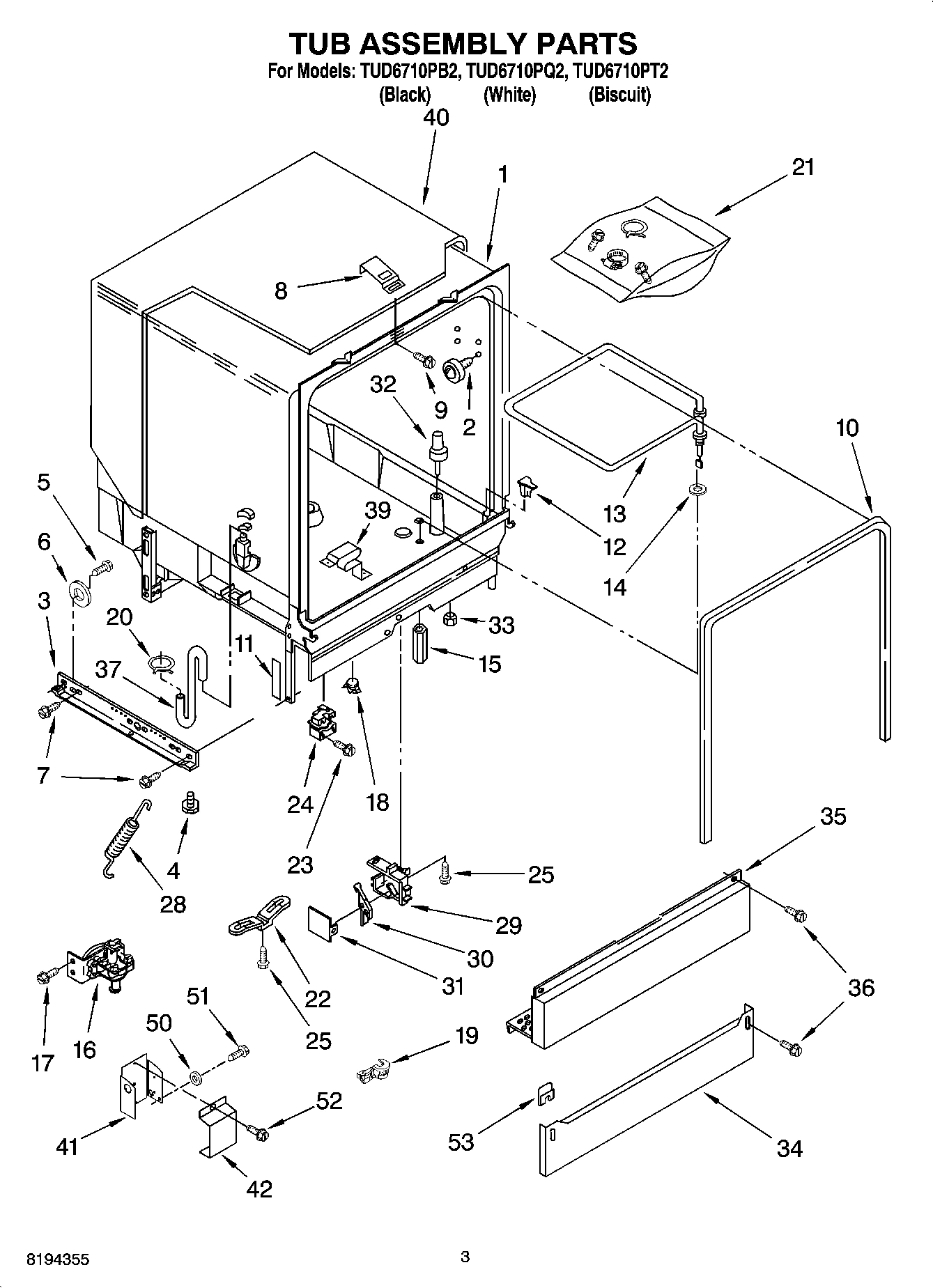 03 - TUB ASSEMBLY PARTS