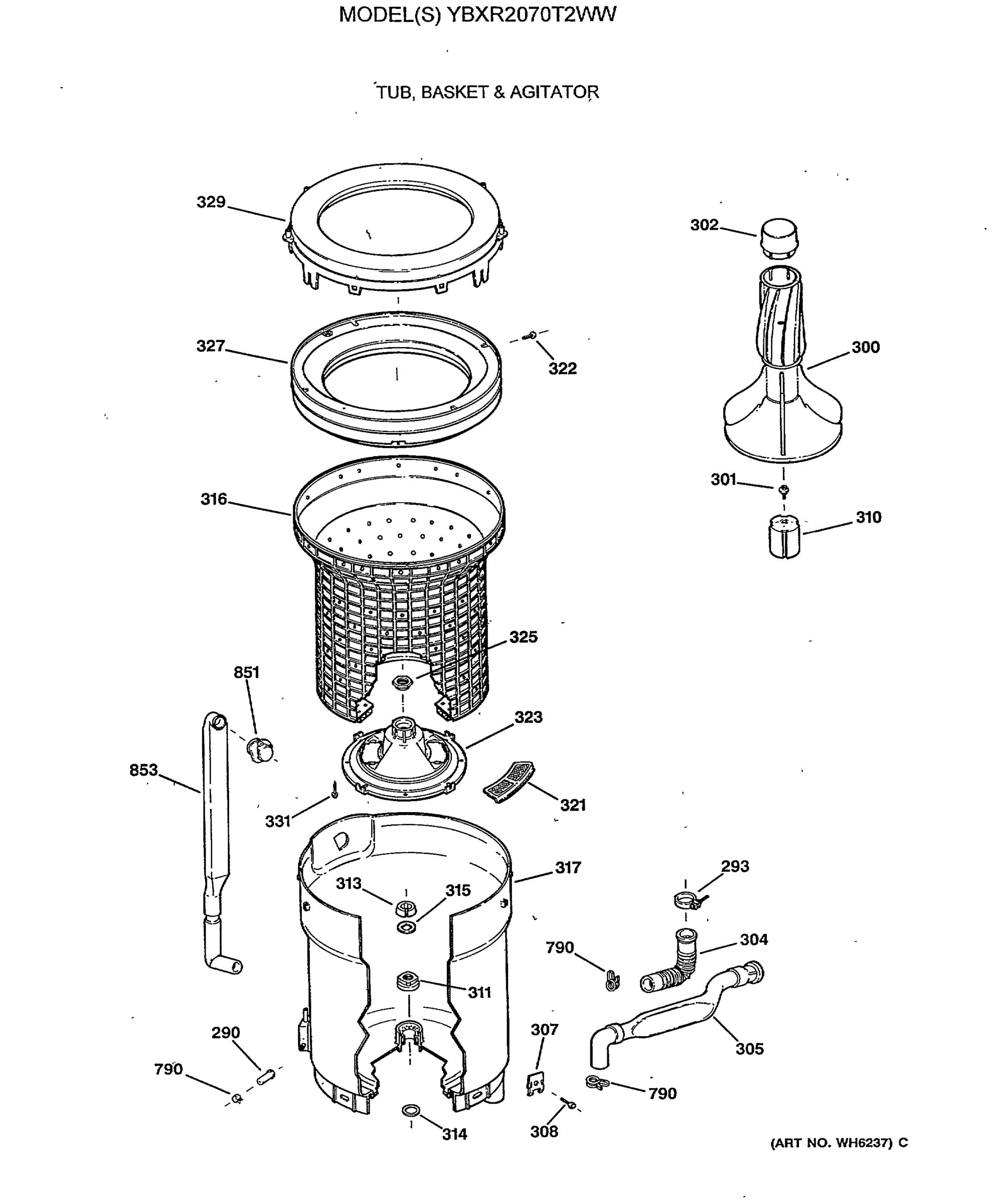 TUB, BASKET & AGITATOR