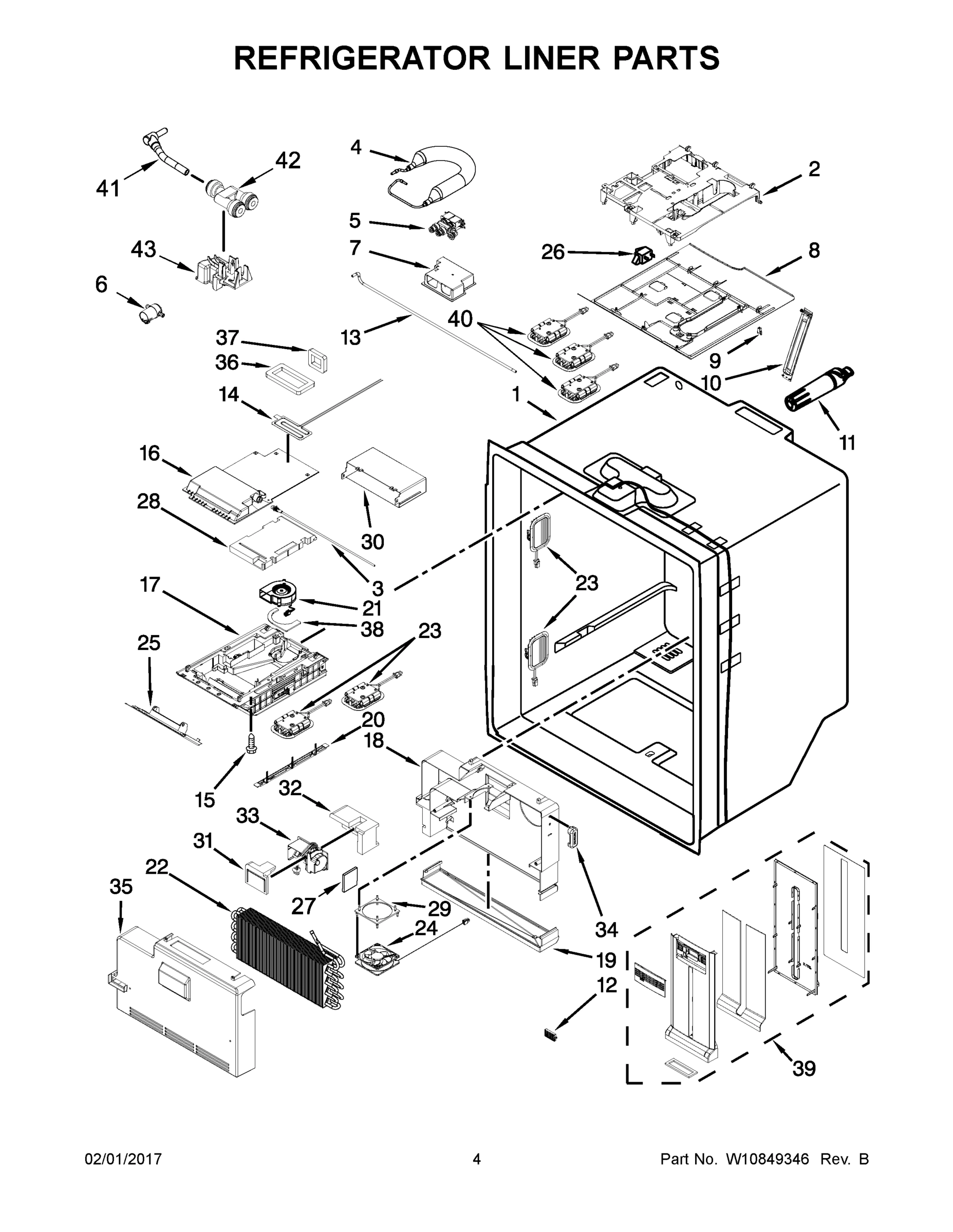 03 - REFRIGERATOR LINER PARTS
