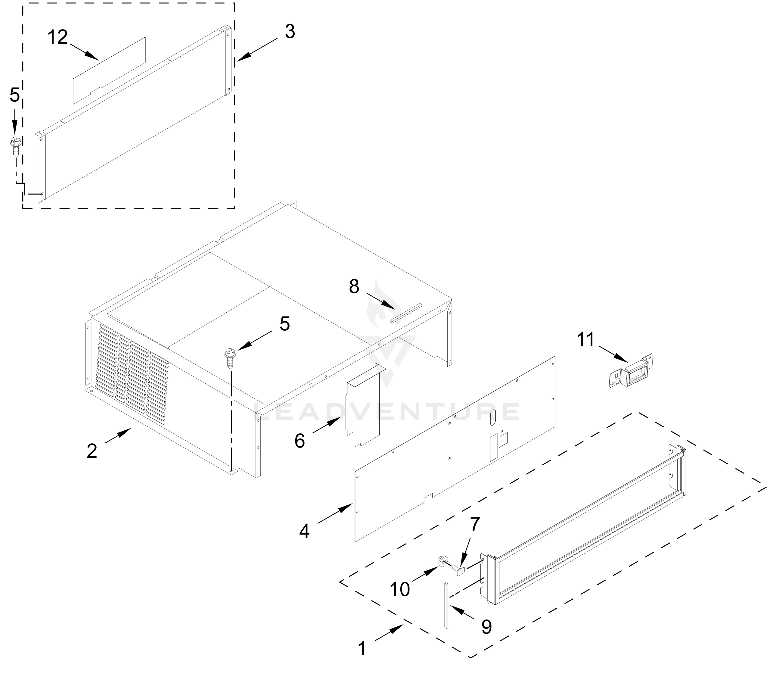 TOP GRILLE AND UNIT COVER PARTS