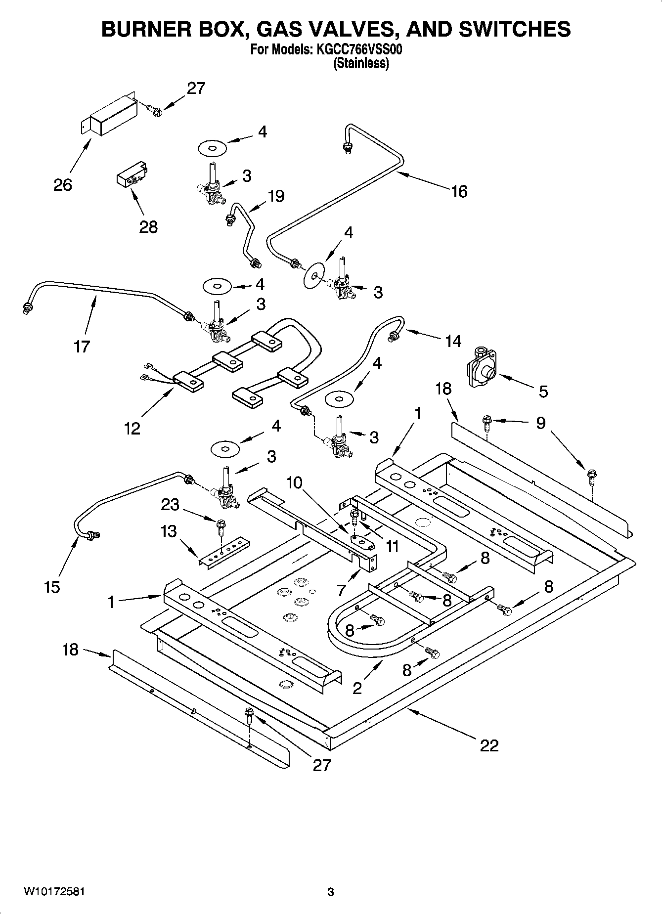 02 - BURNER BOX, GAS VALVES, AND SWITCHES, OPTIONAL PARTS
