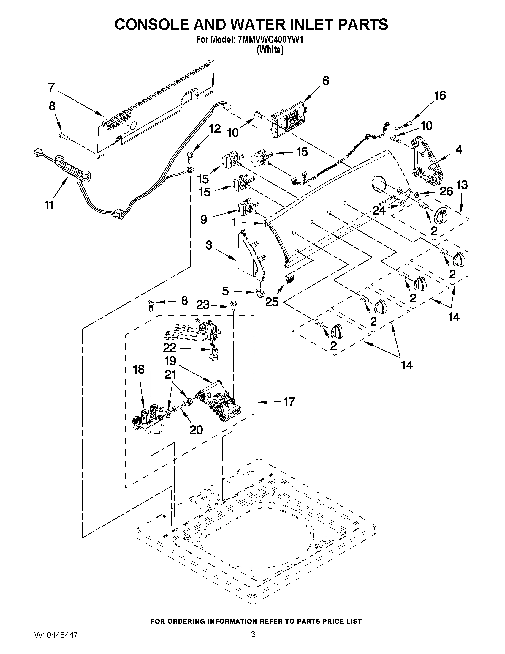 02 - CONSOLE AND WATER INLET PARTS