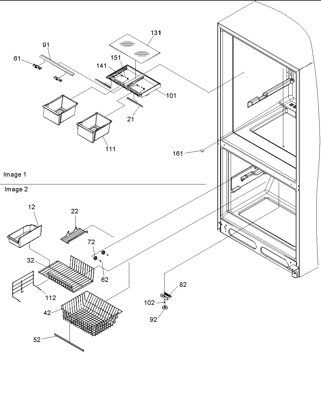 03 - Crisper Assy & Freezer Feature Assy