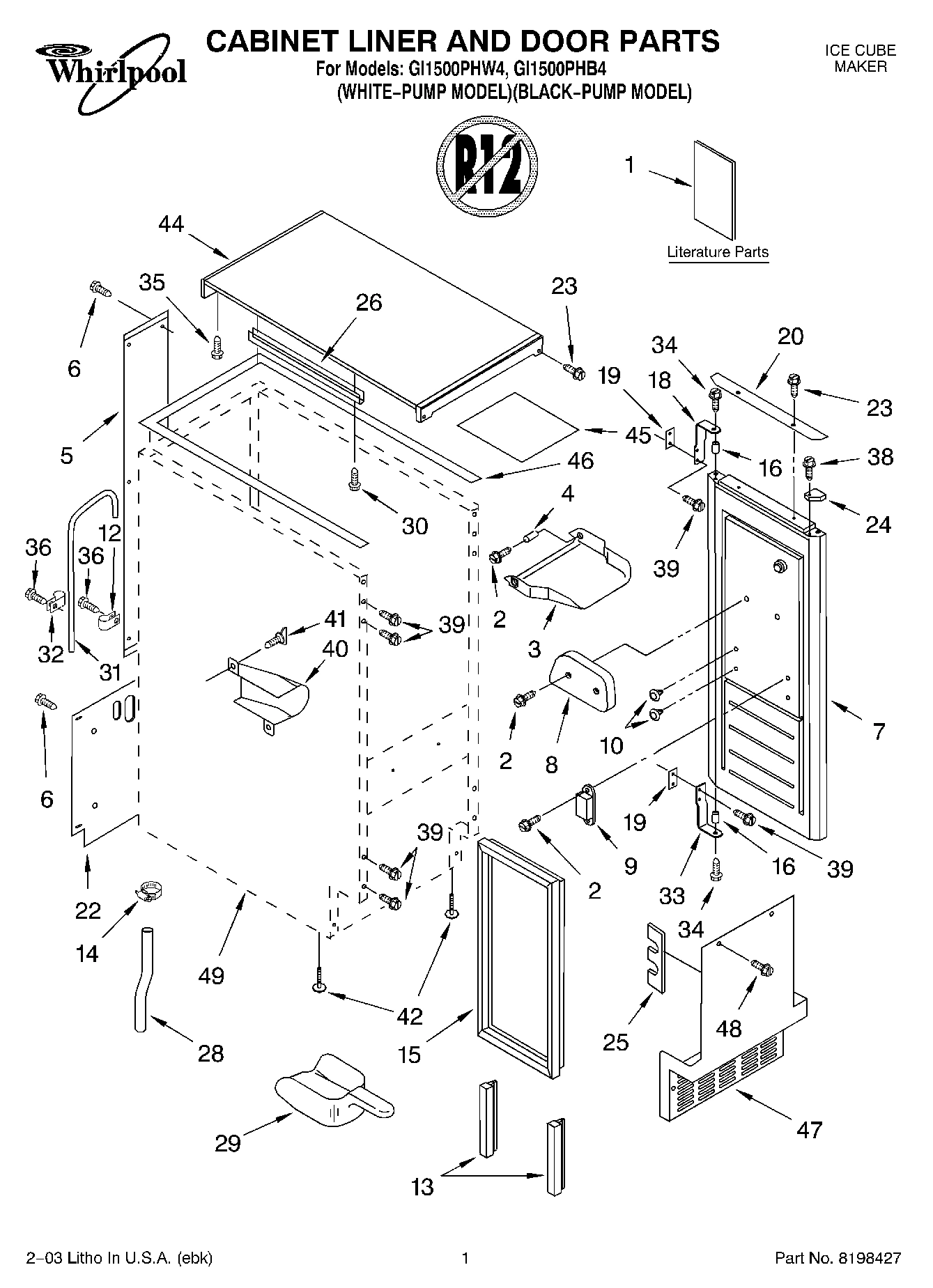 01 - CABINET LINER AND DOOR PARTS