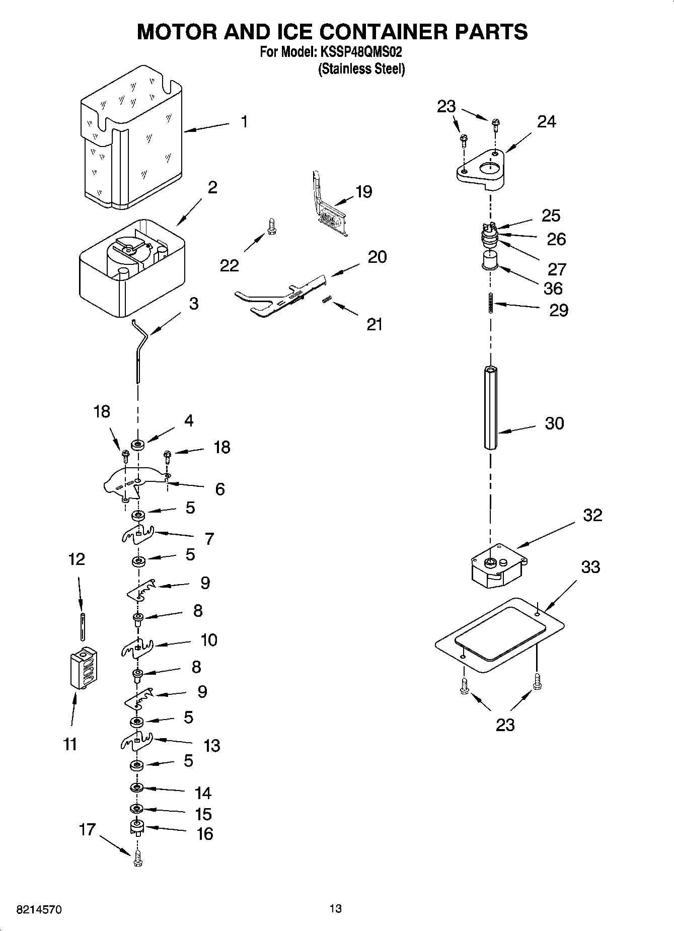 09 - MOTOR AND ICE CONTAINER PARTS