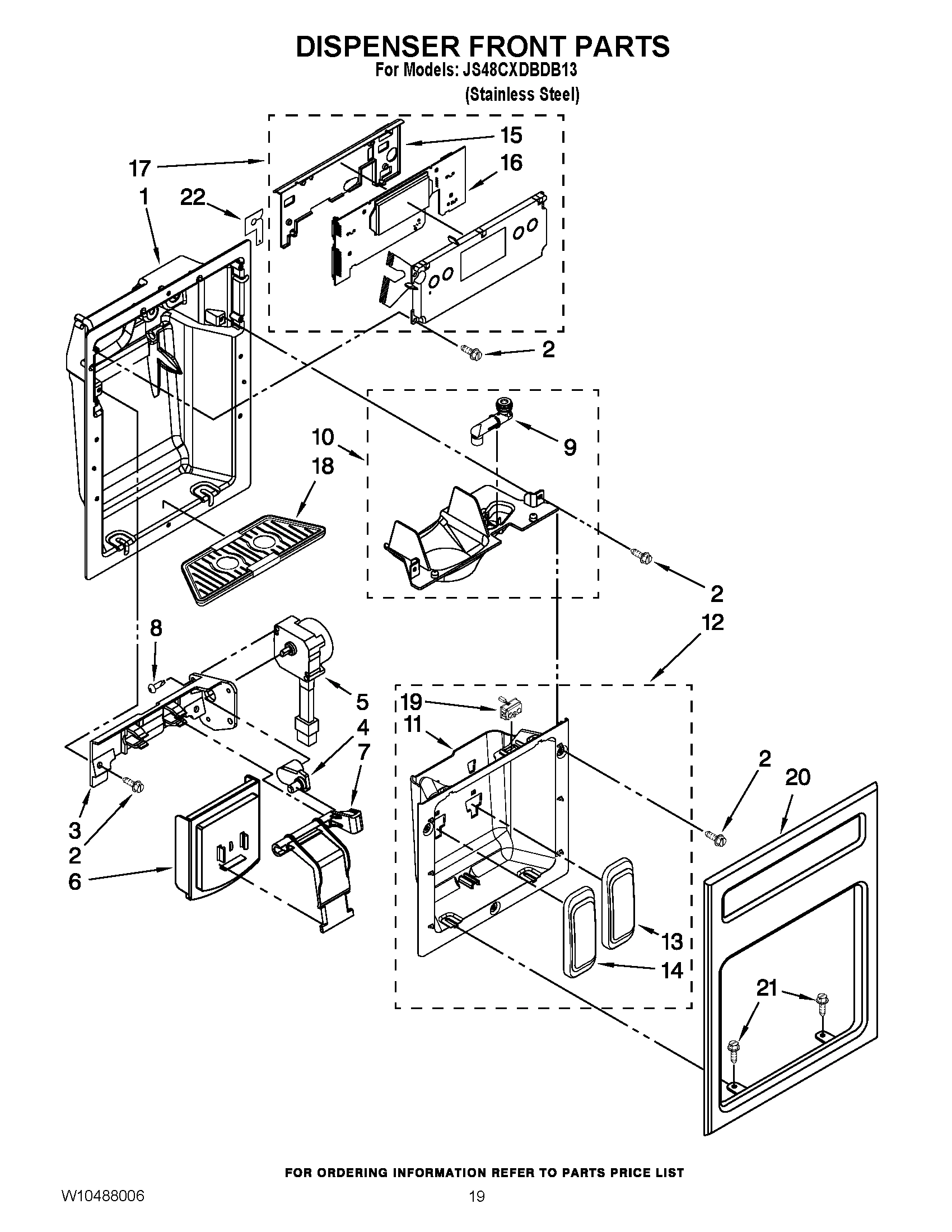 12 - DISPENSER FRONT PARTS