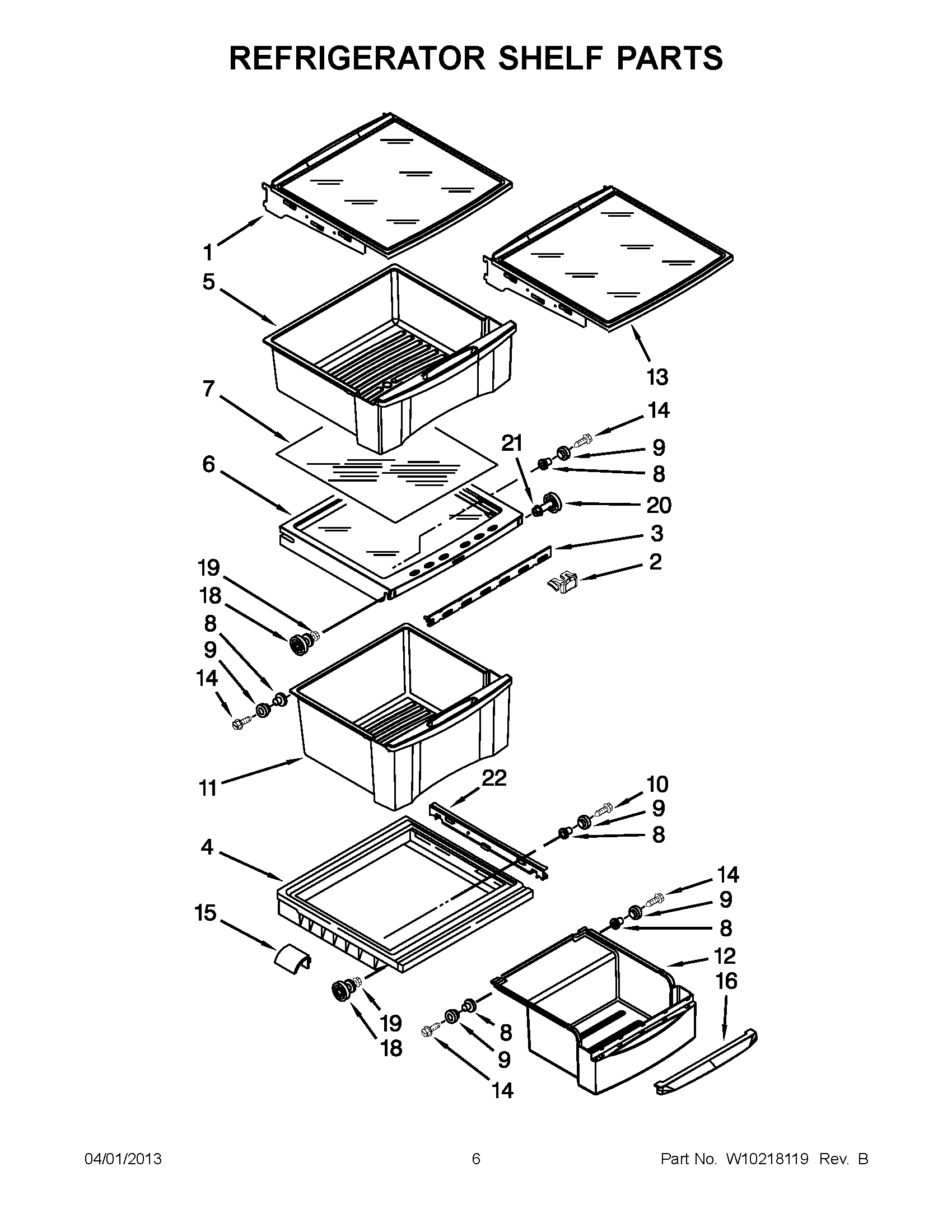 03 - REFRIGERATOR SHELF PARTS