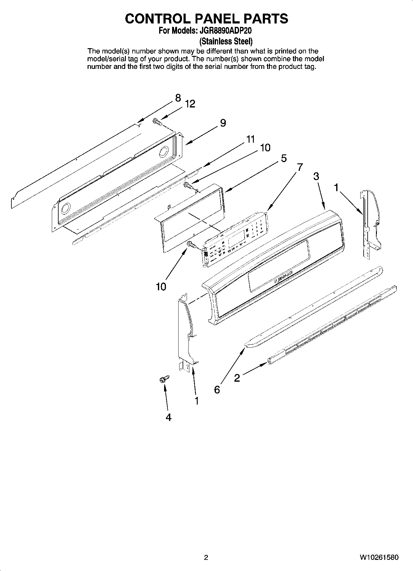 02 - CONTROL PANEL PARTS