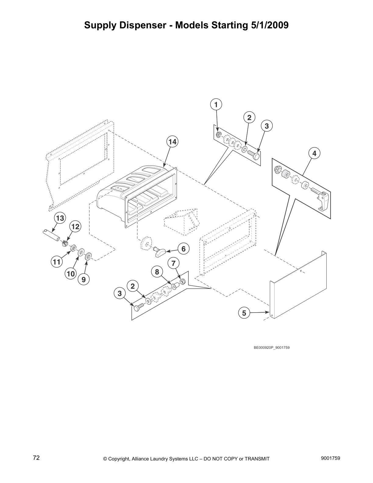 Supply Dispenser - Models Starting 5/1/2009