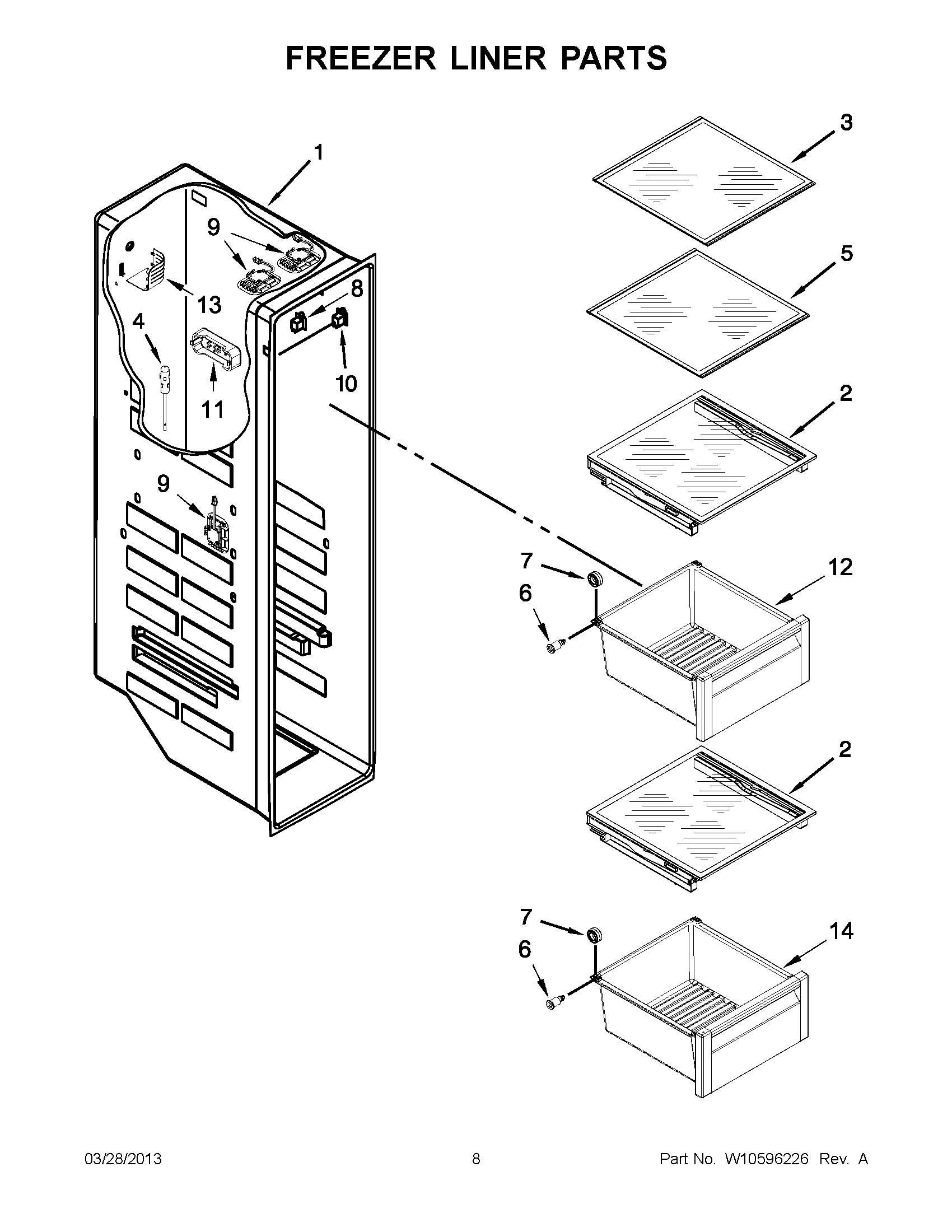 04 - FREEZER LINER PARTS