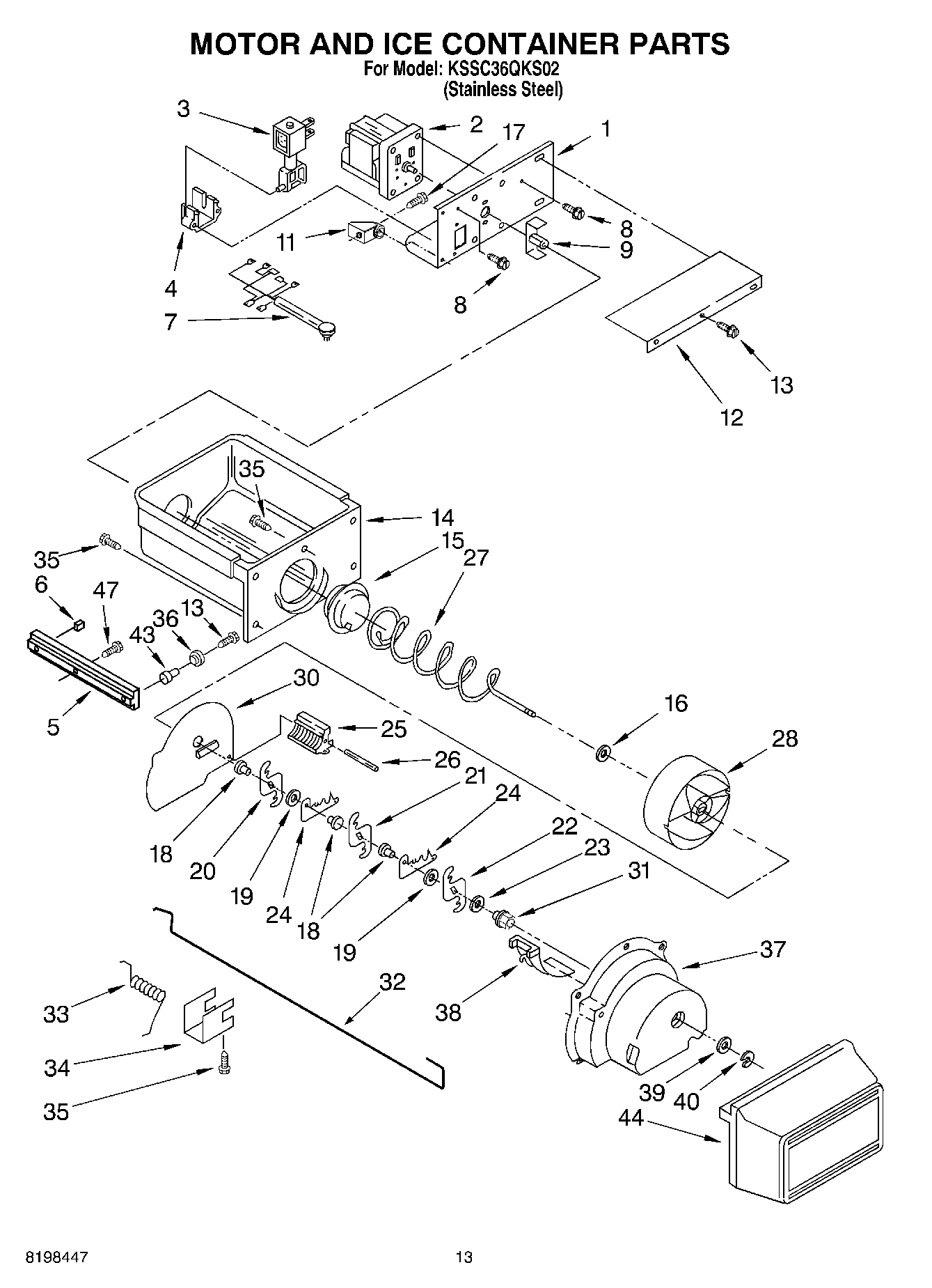 09 - MOTOR AND ICE CONTAINER PARTS