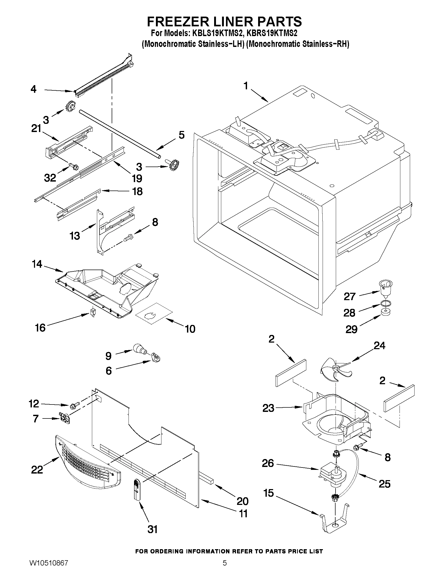 03 - FREEZER LINER PARTS