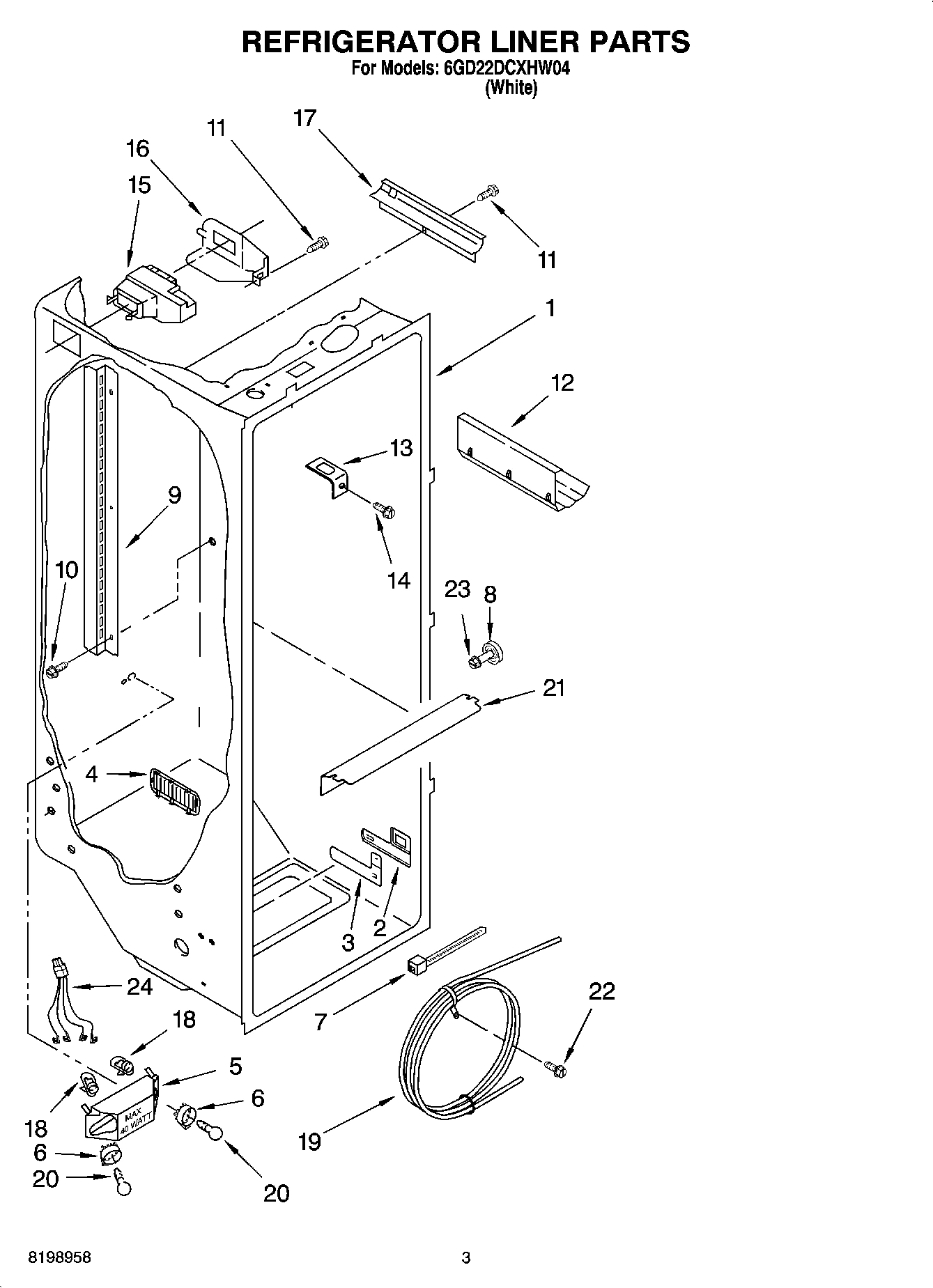 02 - REFRIGERATOR LINER PARTS