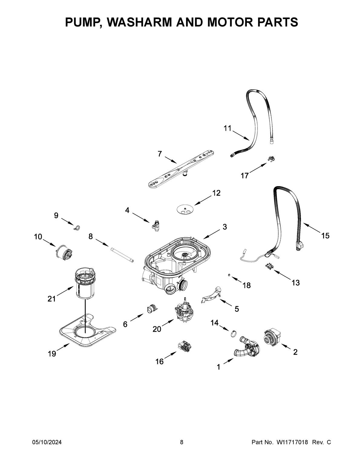 05 - PUMP, WASHARM AND MOTOR PARTS