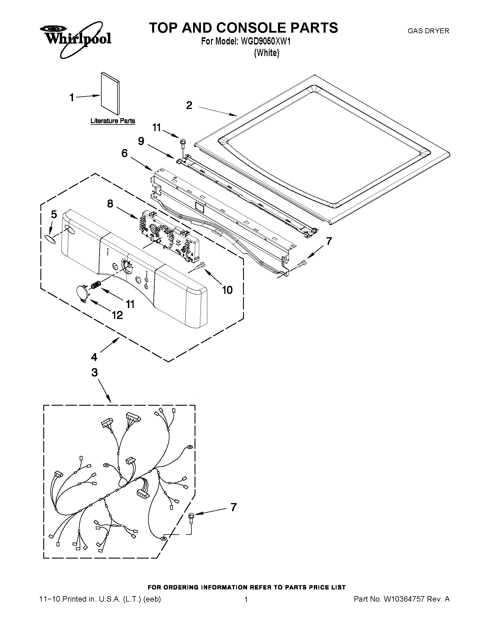 01 - TOP AND CONSOLE PARTS