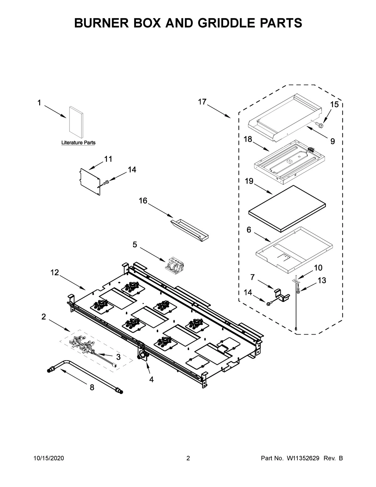 02 - BURNER BOX AND GRIDDLE PARTS