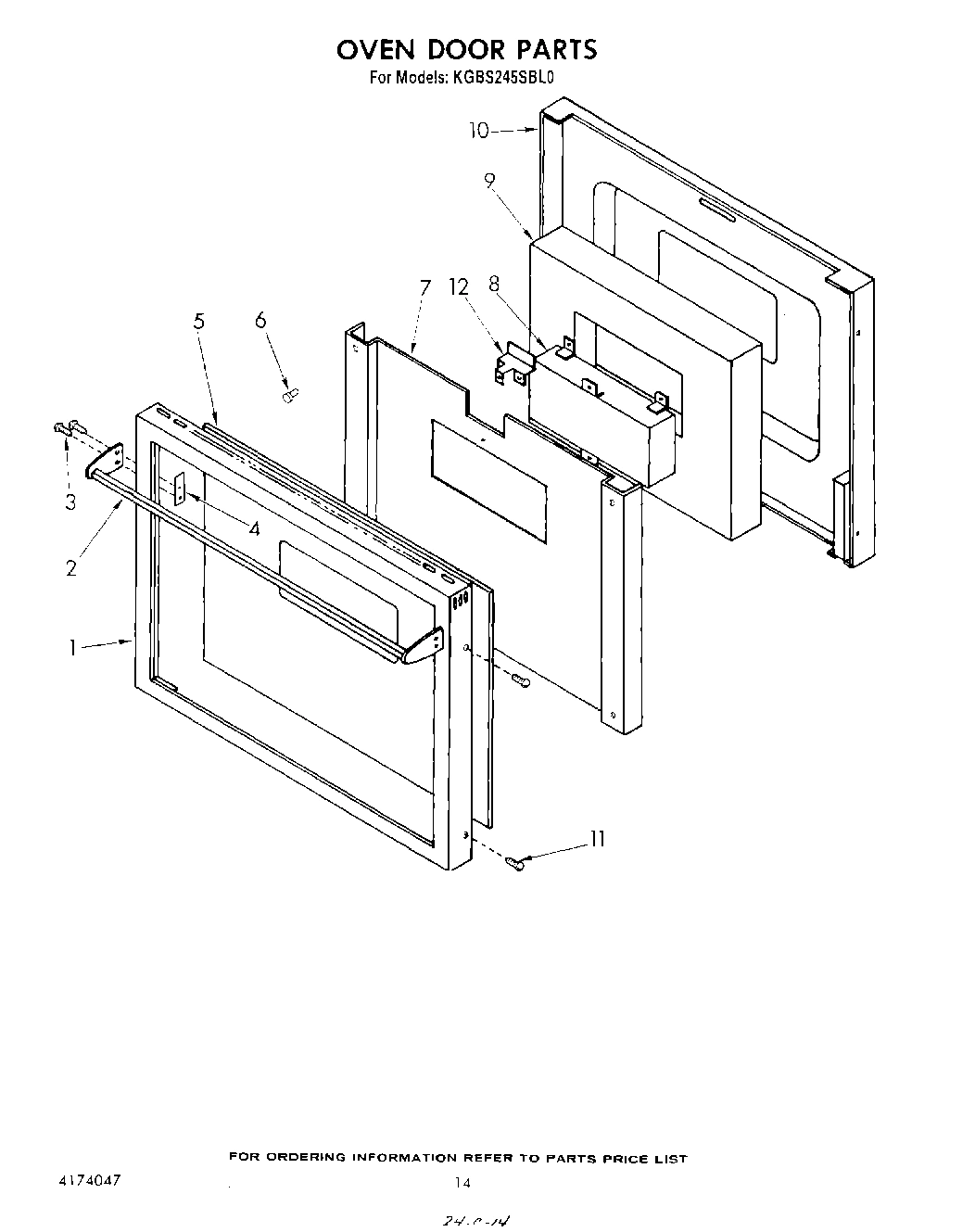 10 - OVEN DOOR , LIT/OPTIONAL