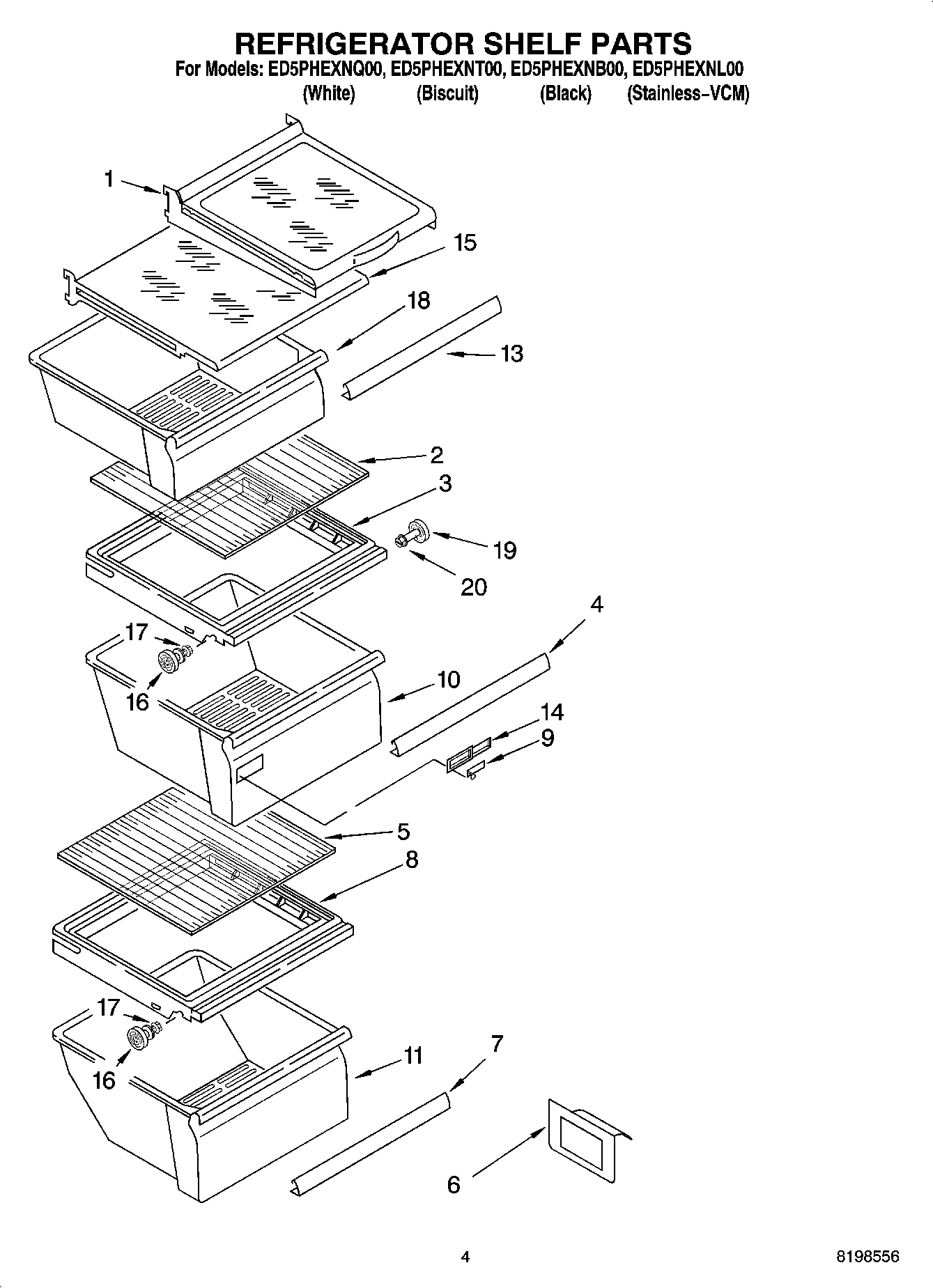 03 - REFRIGERATOR SHELF PARTS