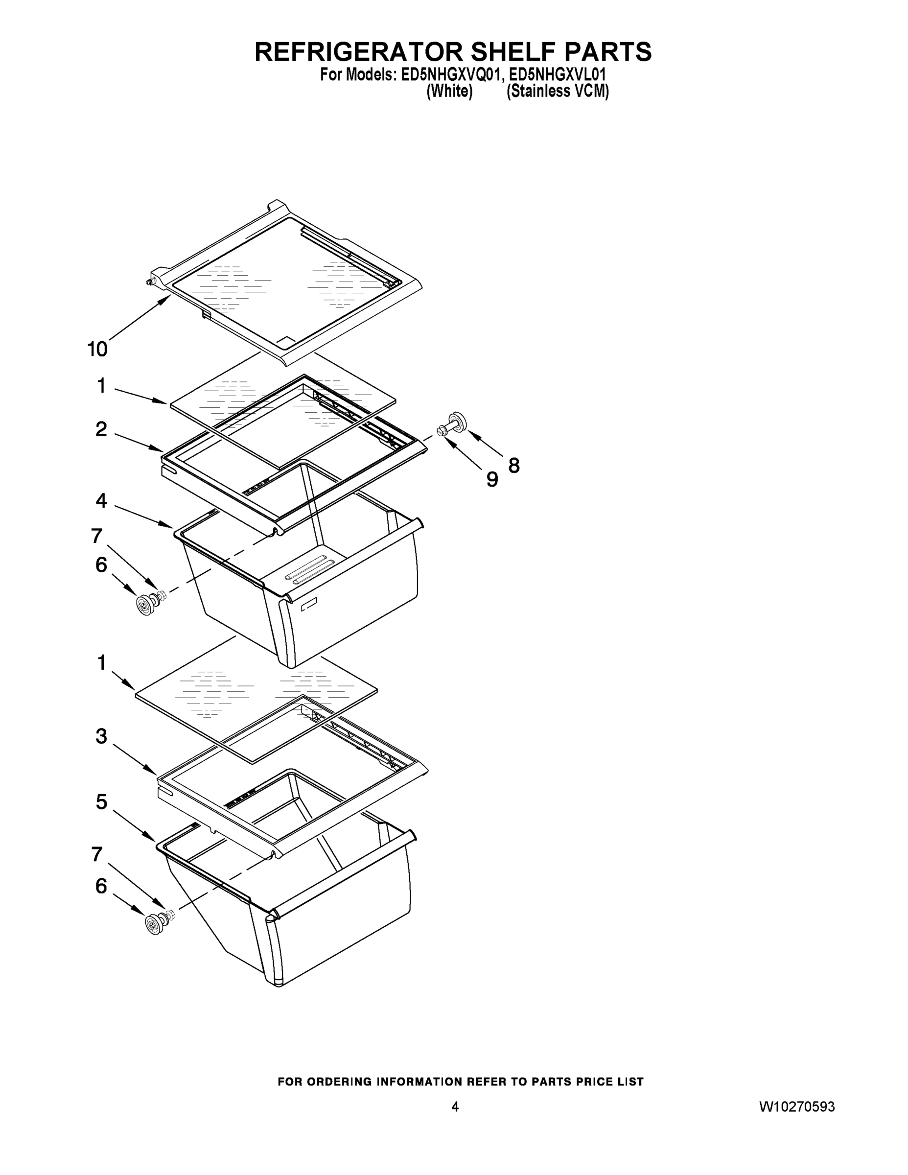 03 - REFRIGERATOR SHELF PARTS
