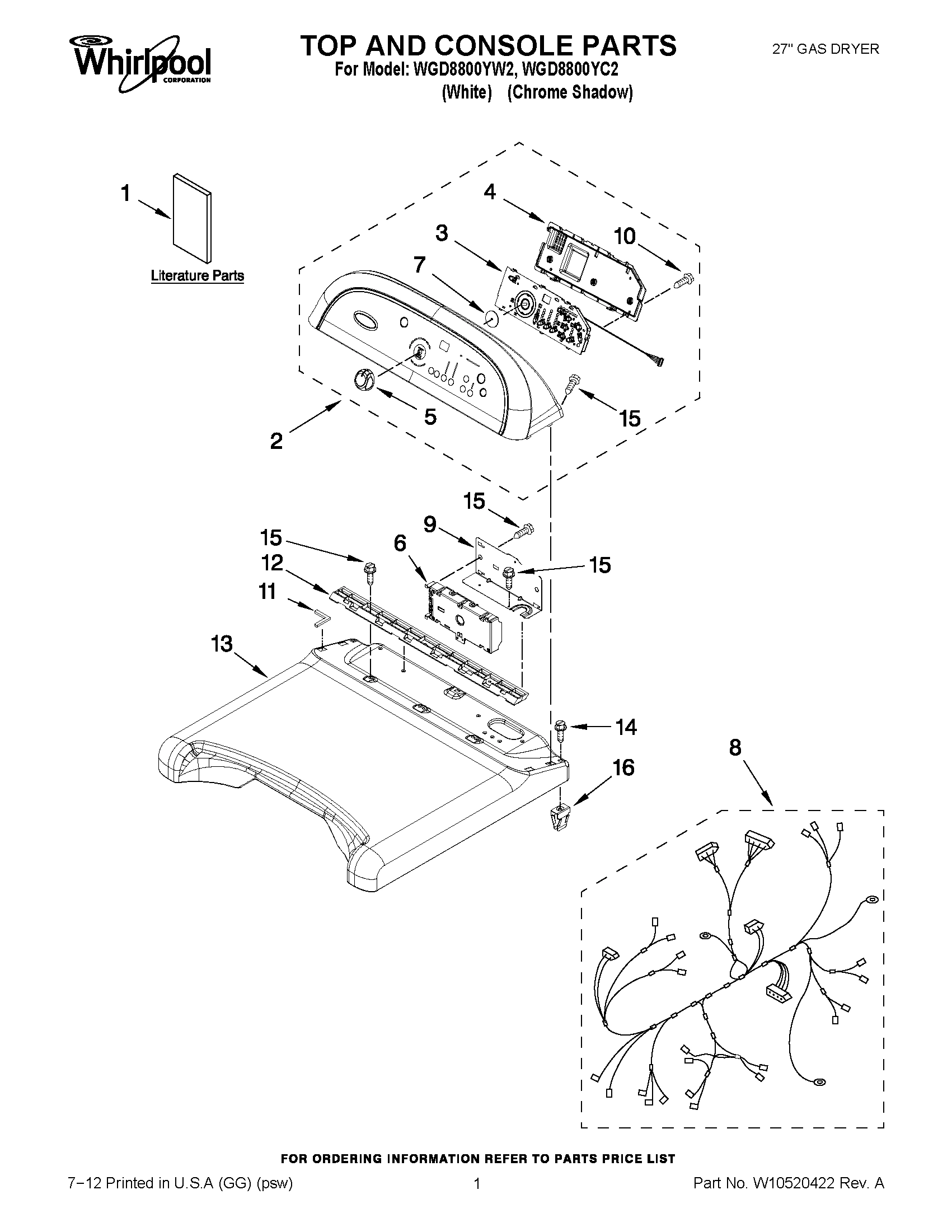 01 - TOP AND CONSOLE PARTS