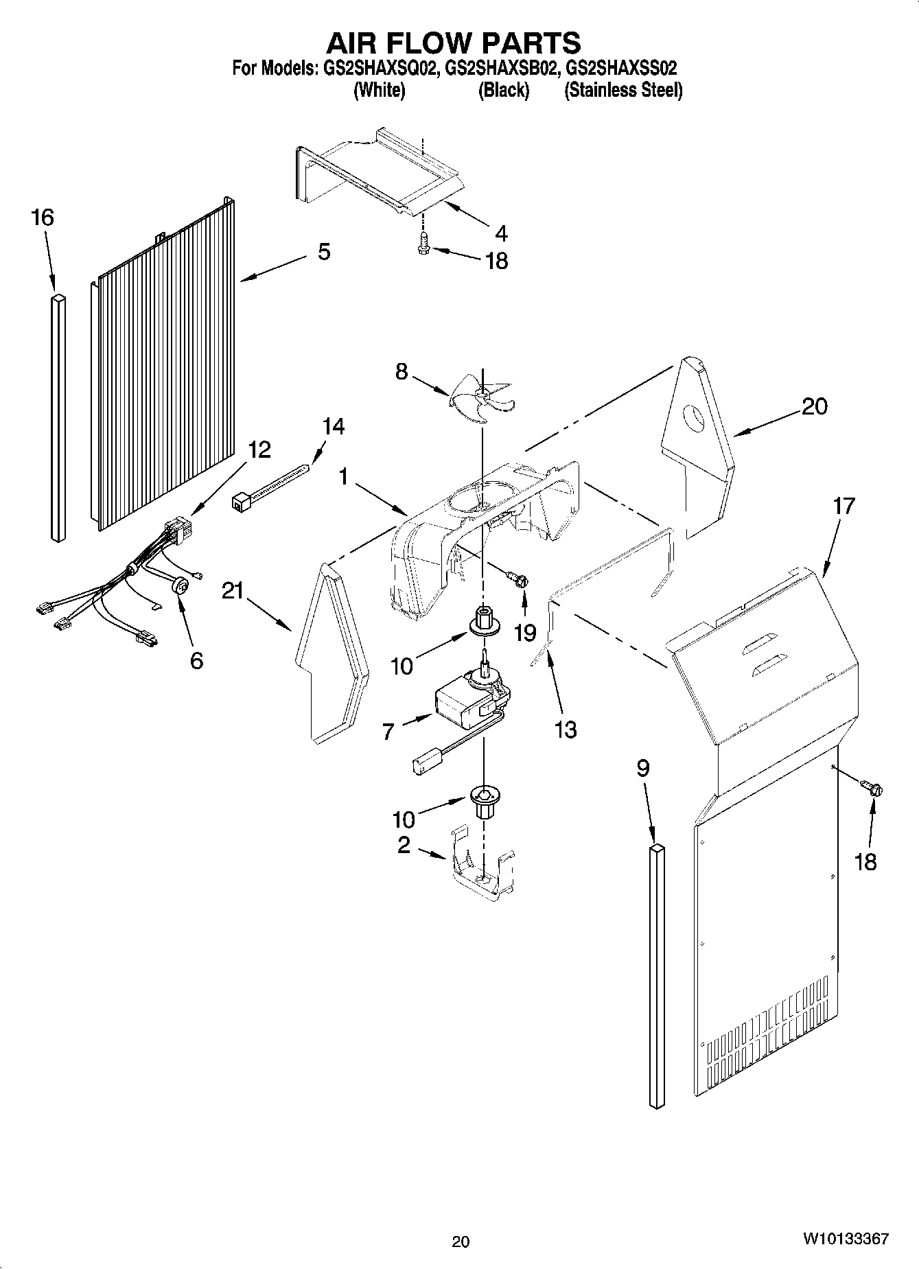 12 - AIR FLOW PARTS, OPTIONAL PARTS (NOT INCLUDED)