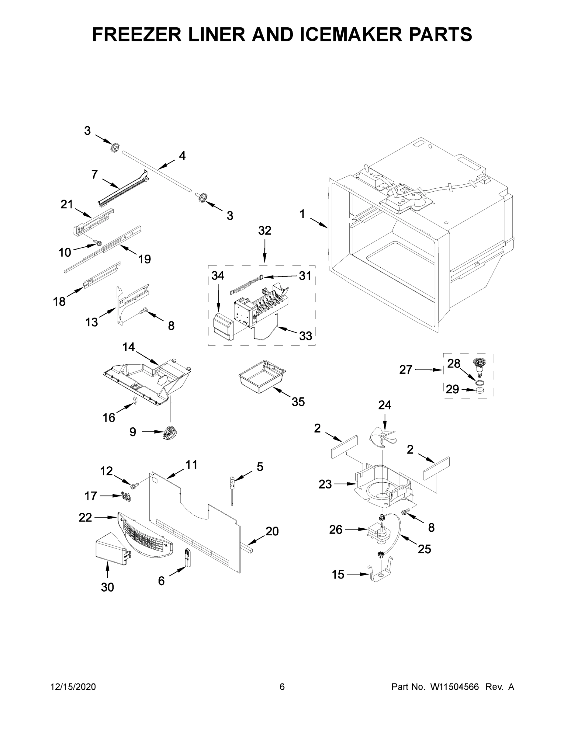 04 - FREEZER LINER AND ICEMAKER PARTS