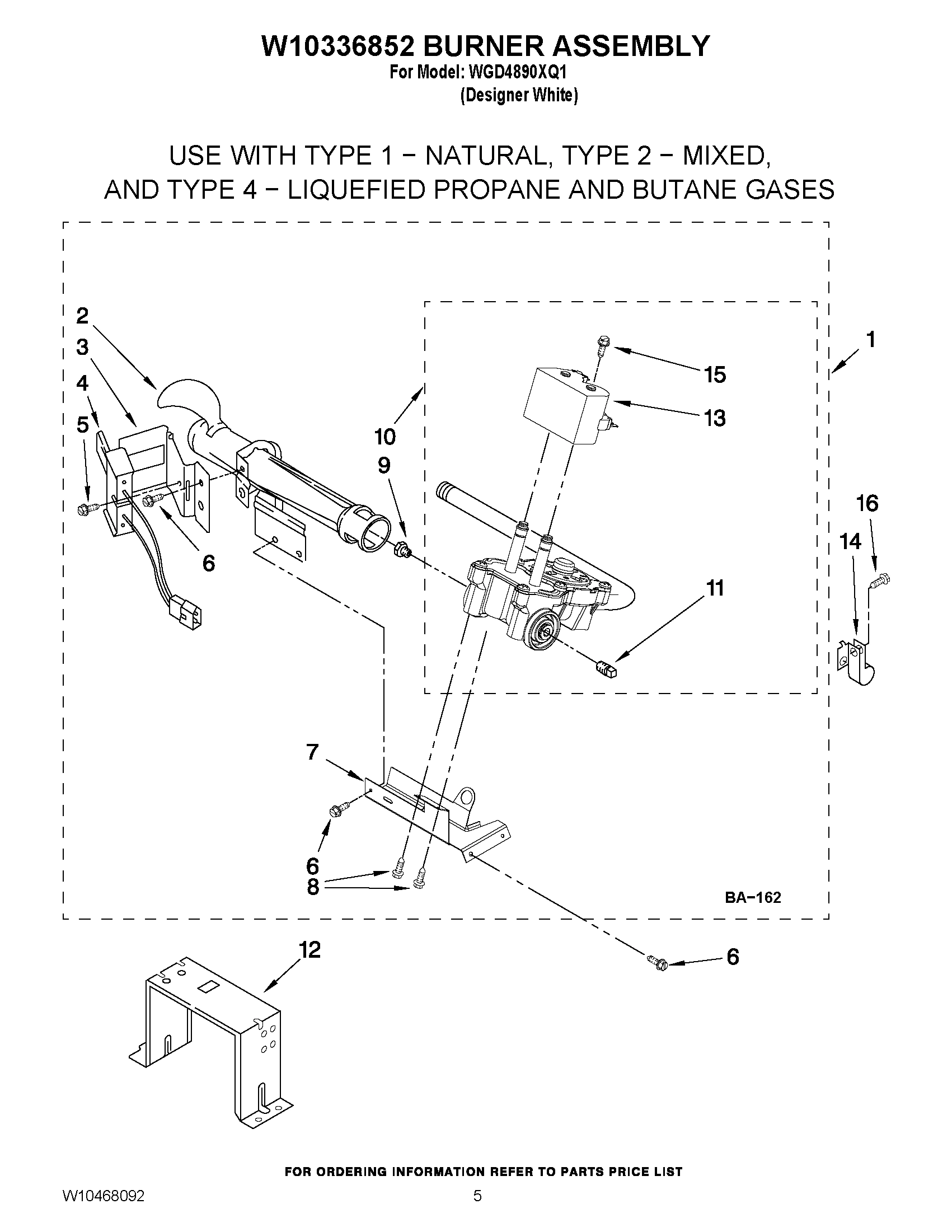 03 - W10336852 BURNER ASSEMBLY