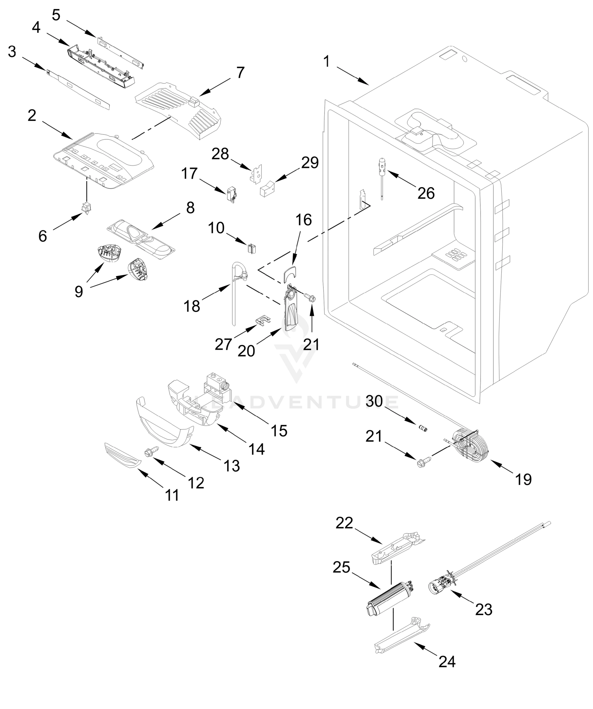 REFRIGERATOR LINER PARTS