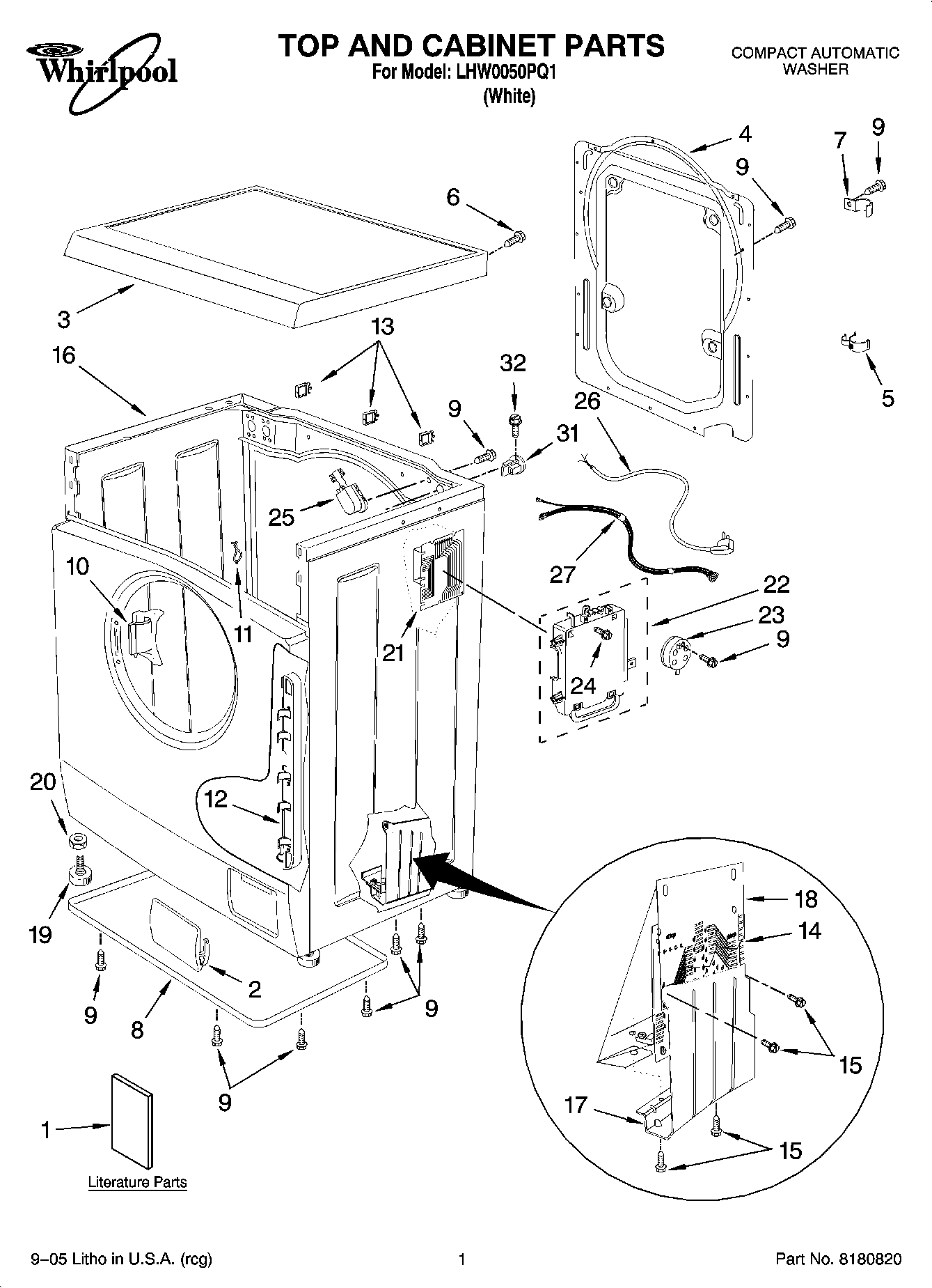 01 - TOP AND CABINET PARTS
