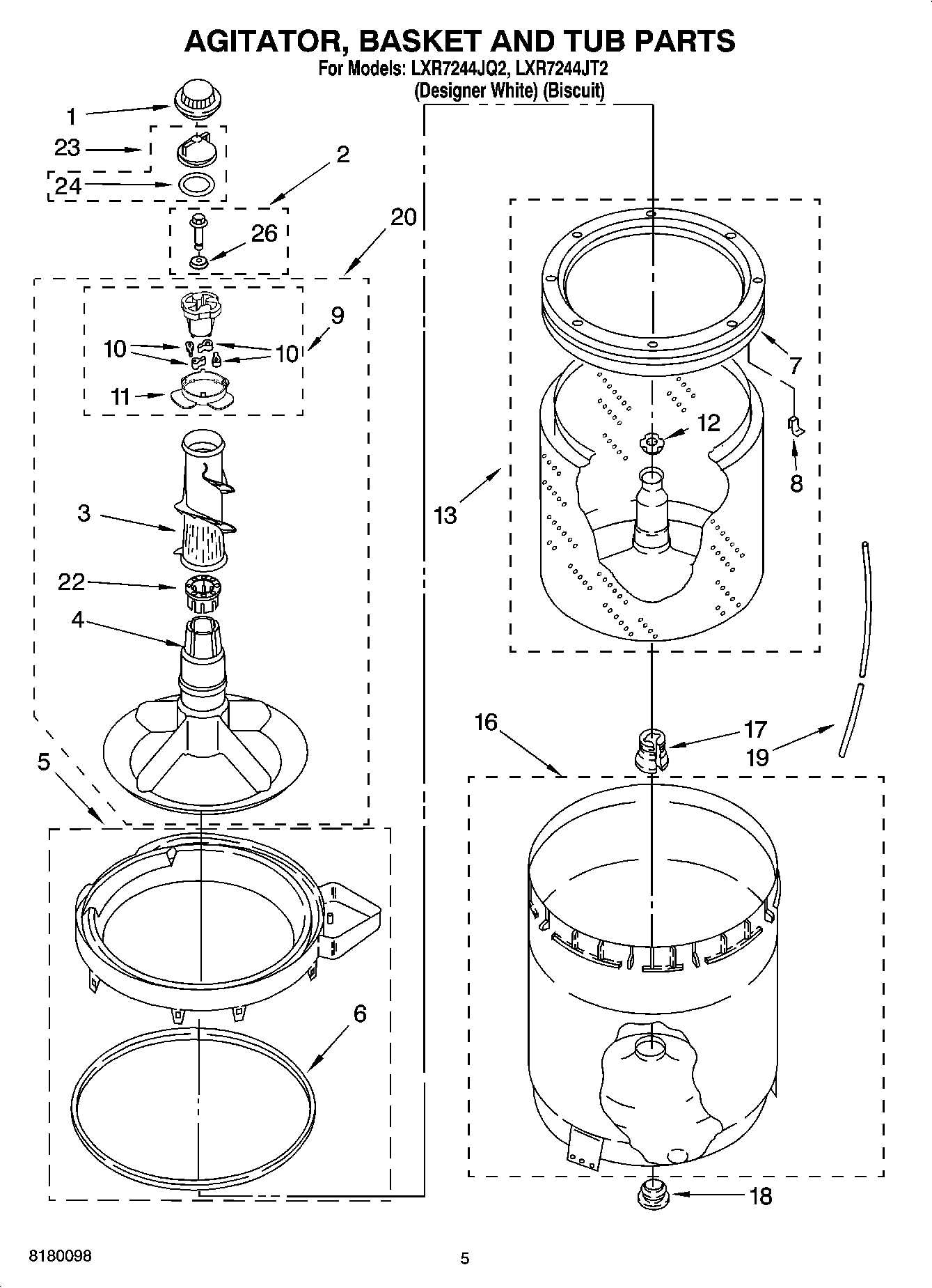 03 - AGITATOR, BASKET AND TUB PARTS