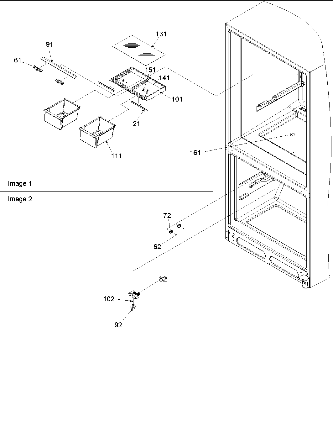 02 - Crisper Assy & Freezer Control