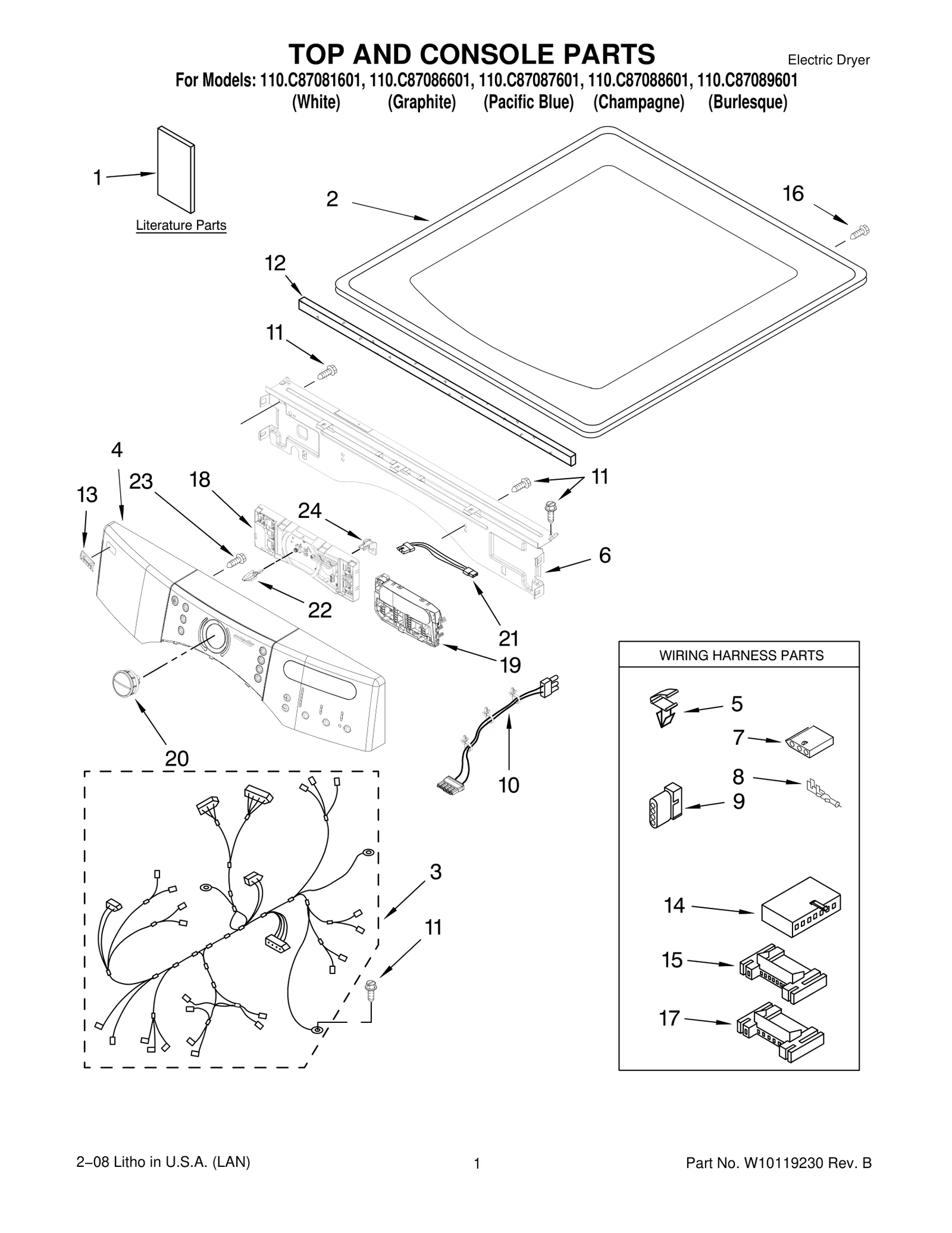TOP AND CONSOLE PARTS
