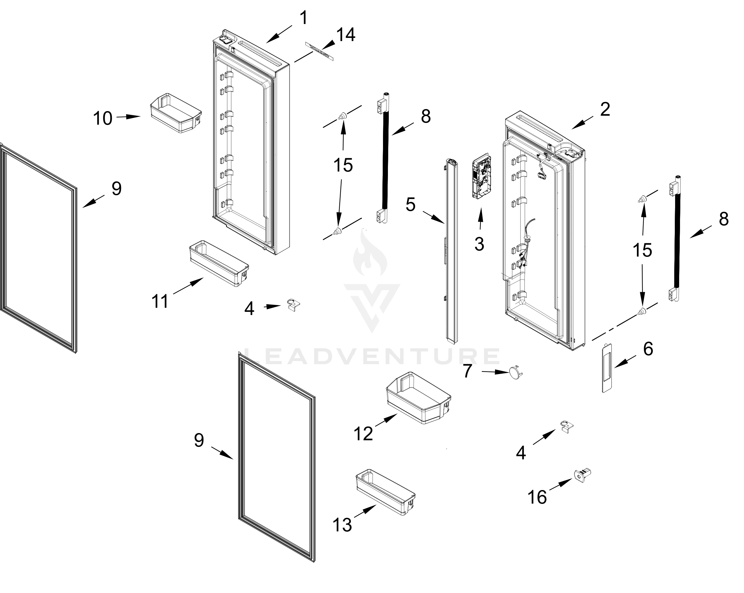REFRIGERATOR DOOR PARTS
