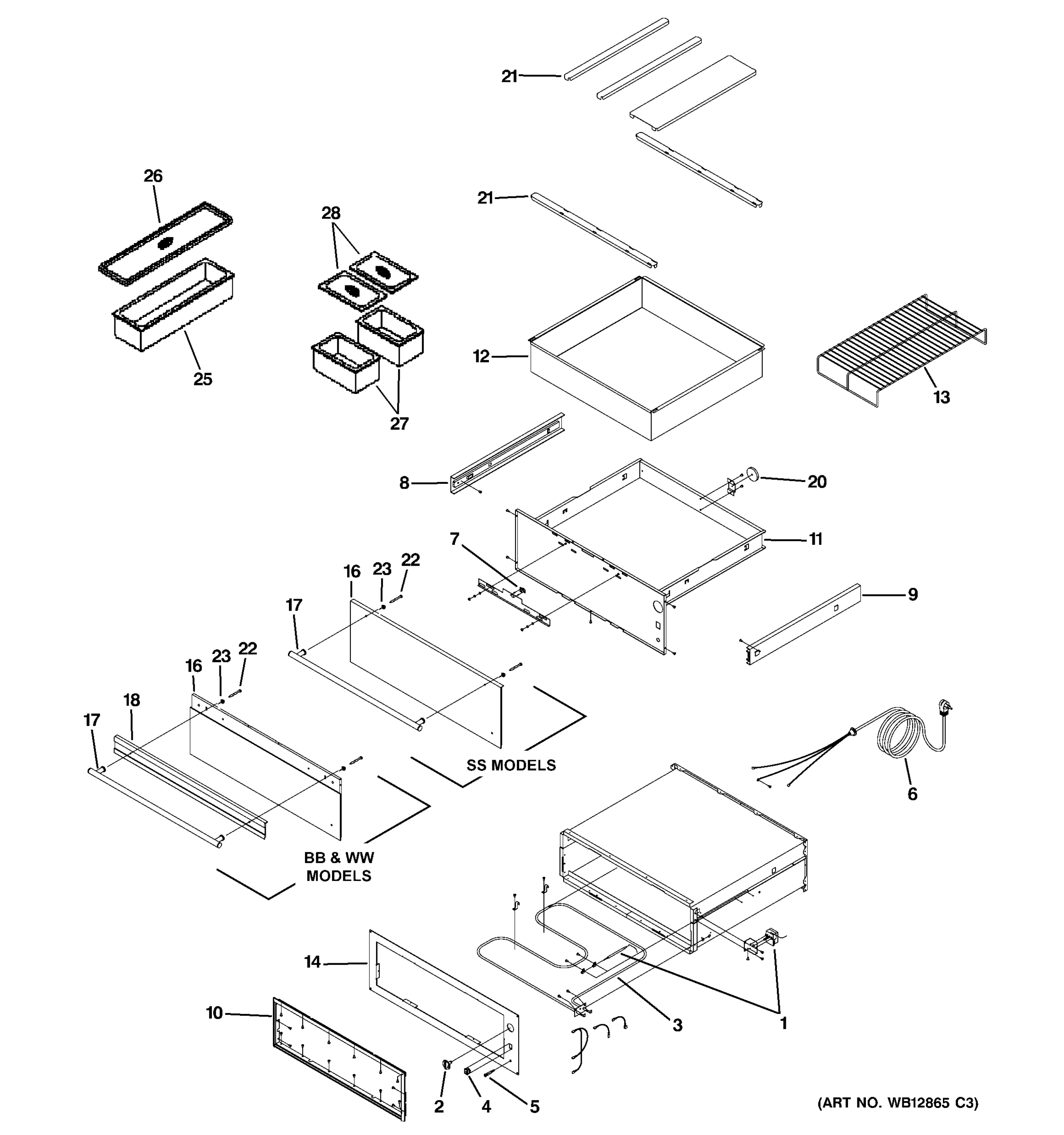 WARMING DRAWER ASSEMBLY