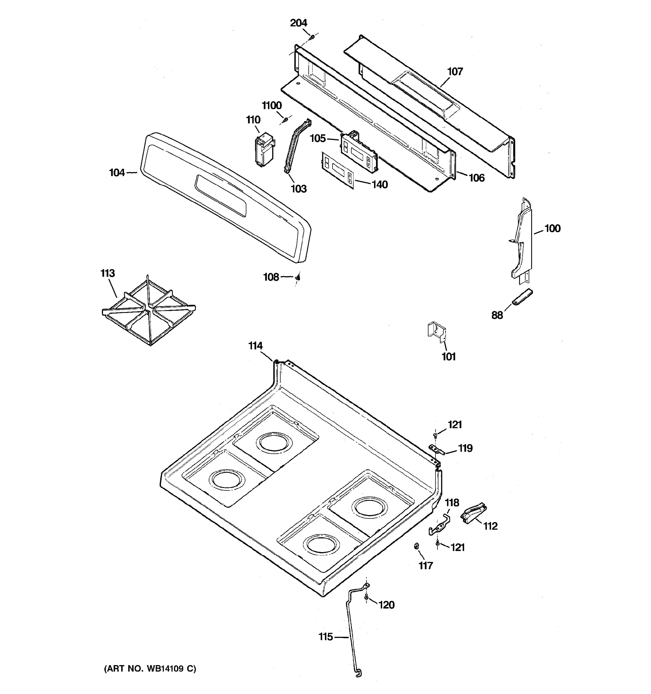 CONTROL PANEL & COOKTOP
