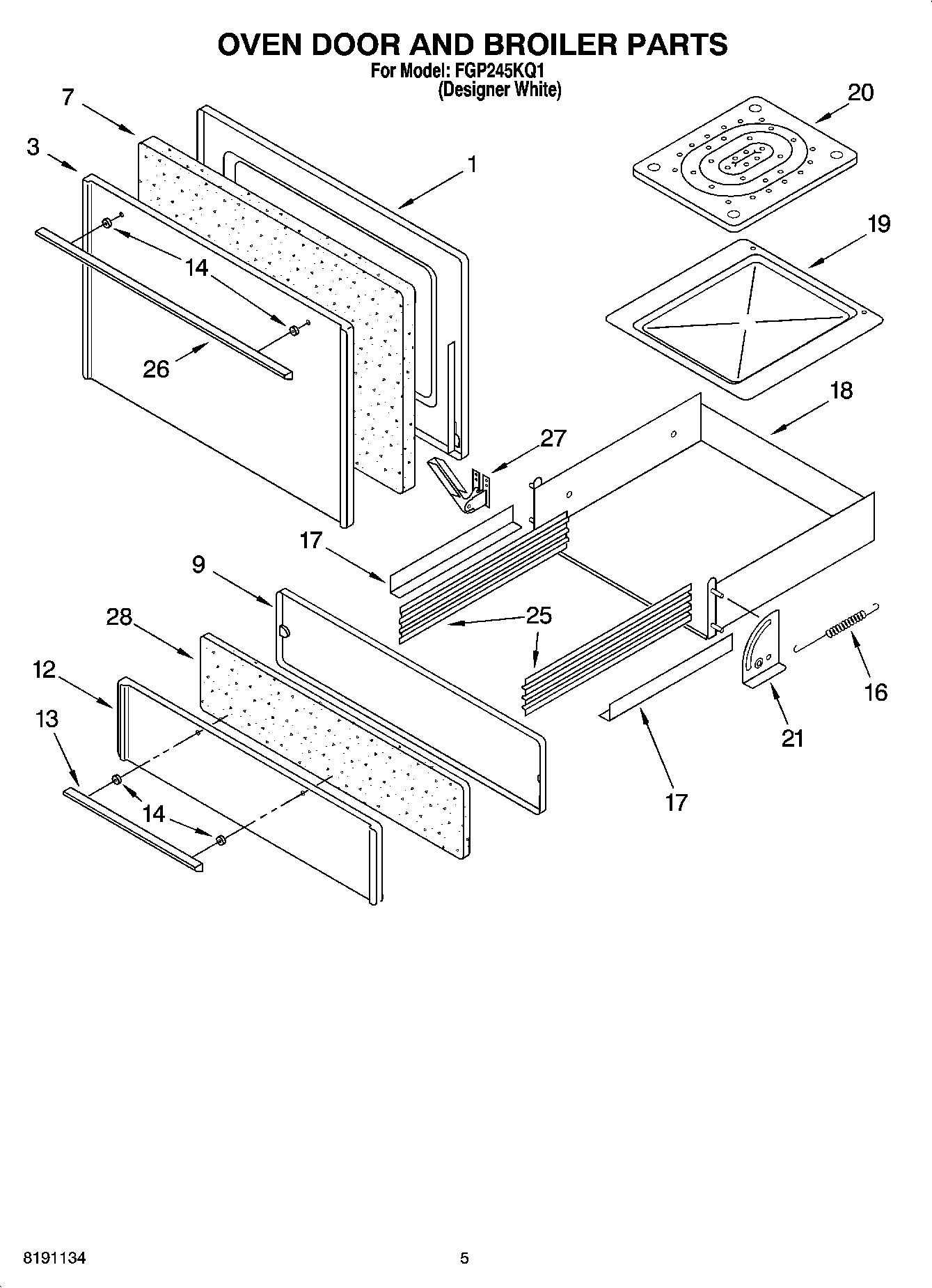 03 - OVEN DOOR AND BROILER PARTS