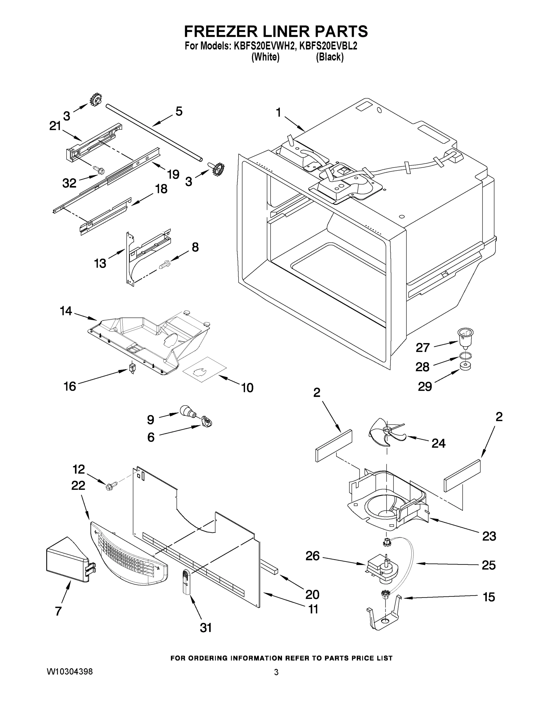 02 - FREEZER LINER PARTS