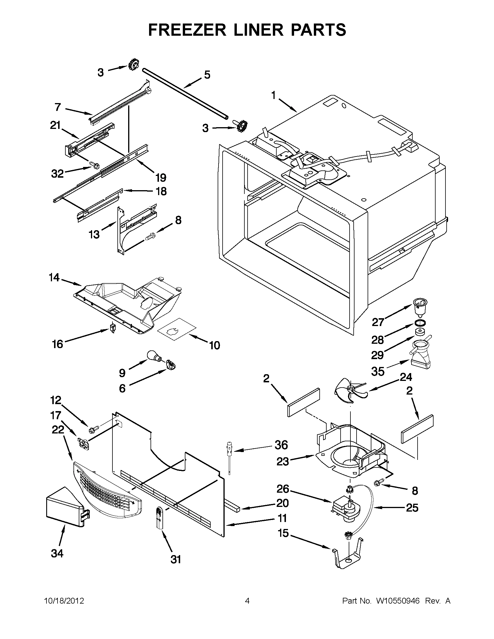 02 - FREEZER LINER PARTS