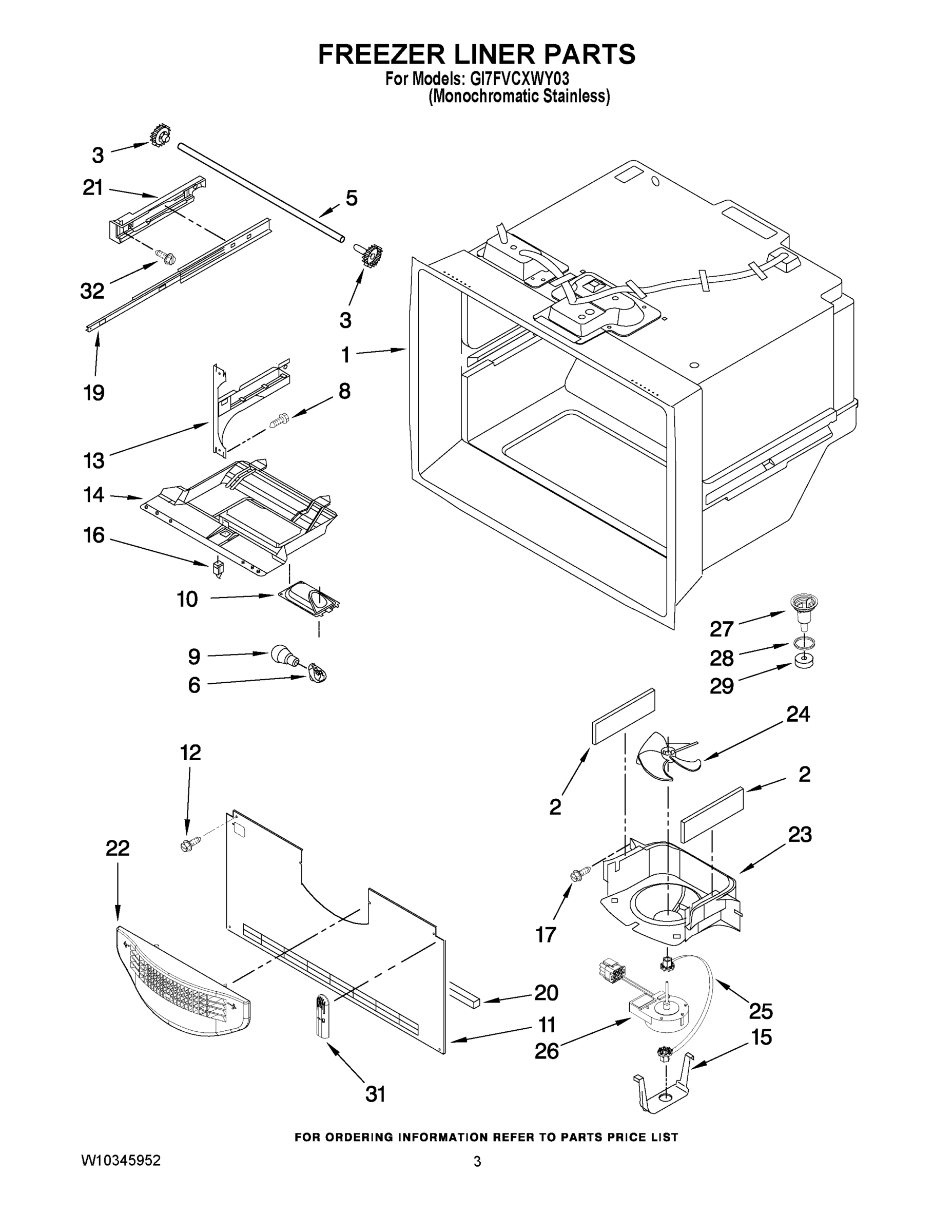 02 - FREEZER LINER PARTS