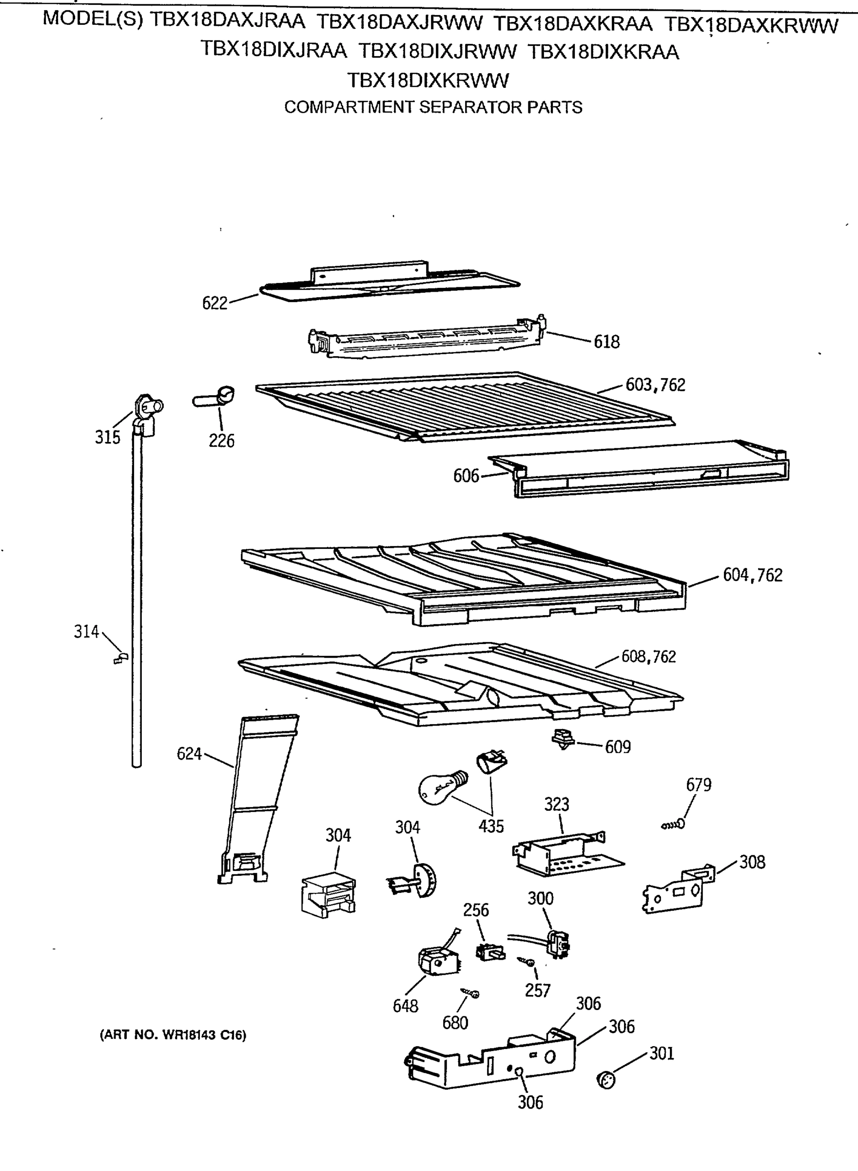 COMPARTMENT SEPARATOR PARTS