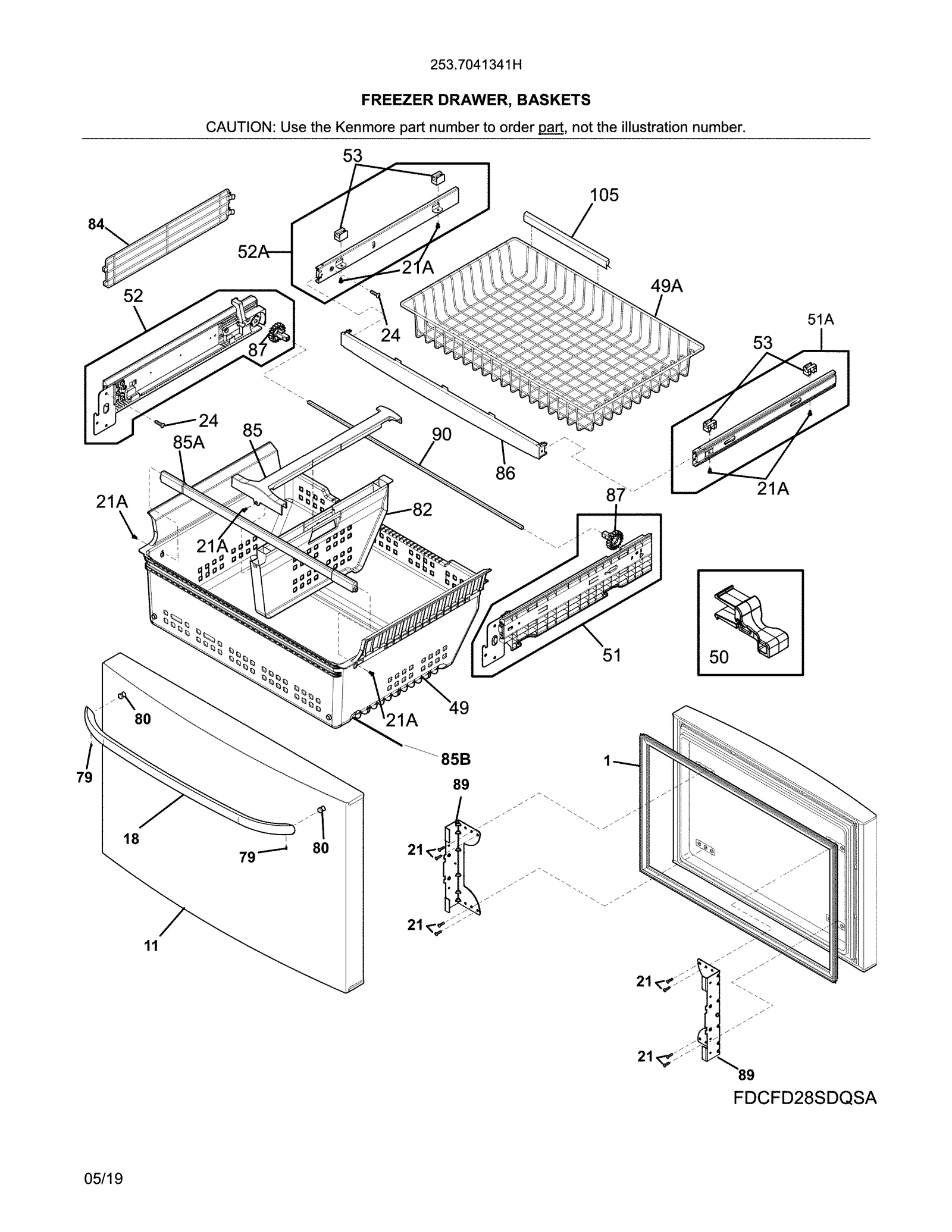 FREEZER DRAWER, BASKETS